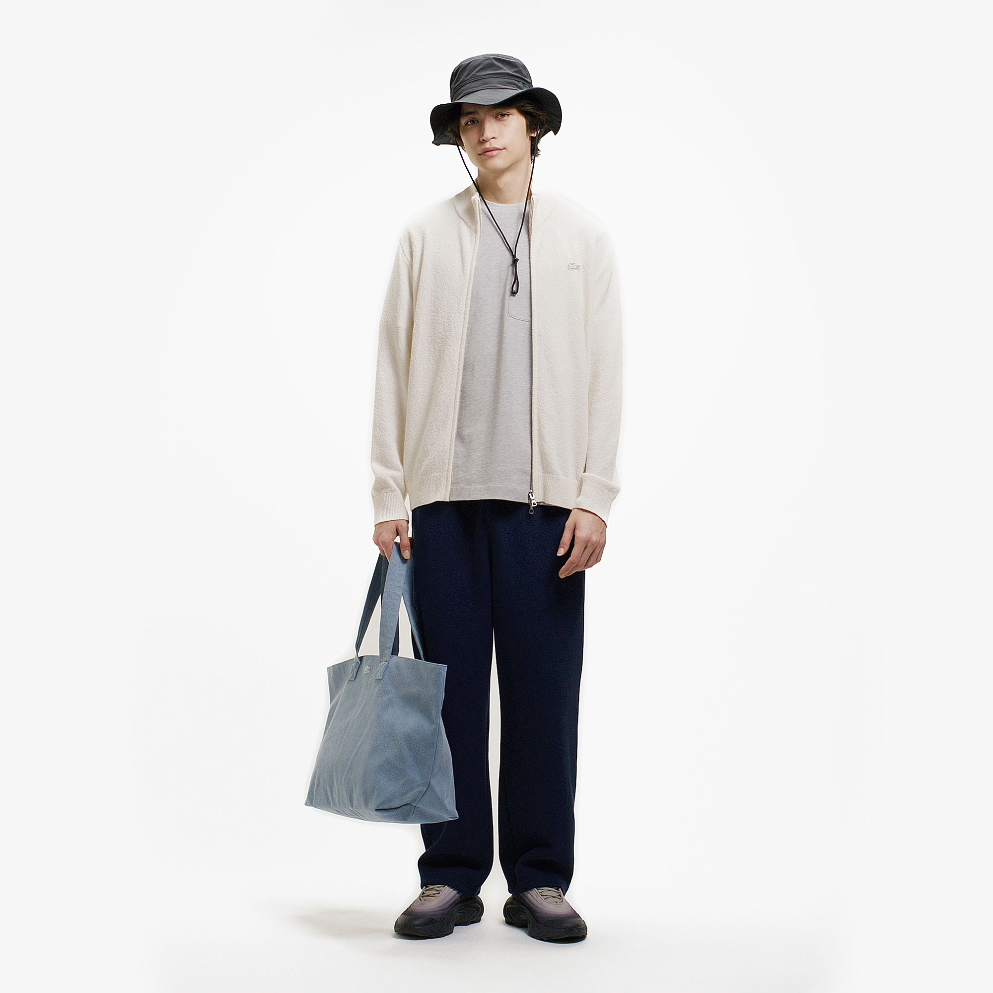 ブークレー スタンドジップニットカーディガン