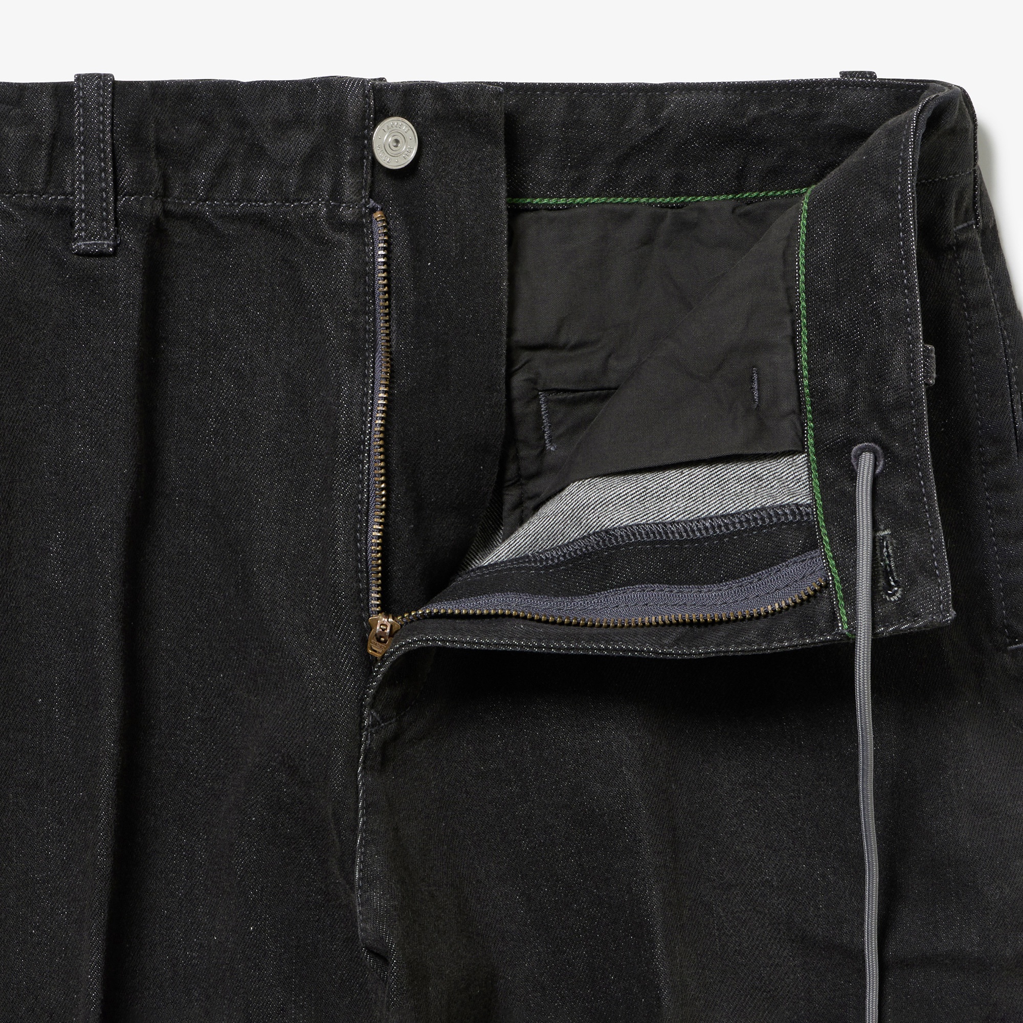 プリーツエフェクトデニム ワークパンツ