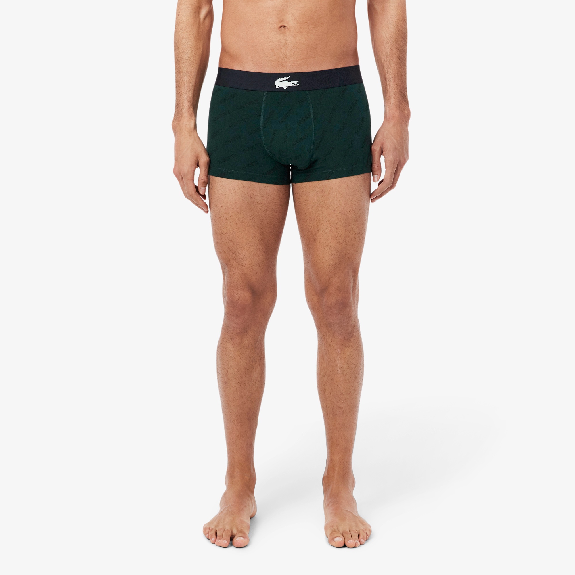 ナナメブランドネームロゴプリントストレッチコットントランクショーツ