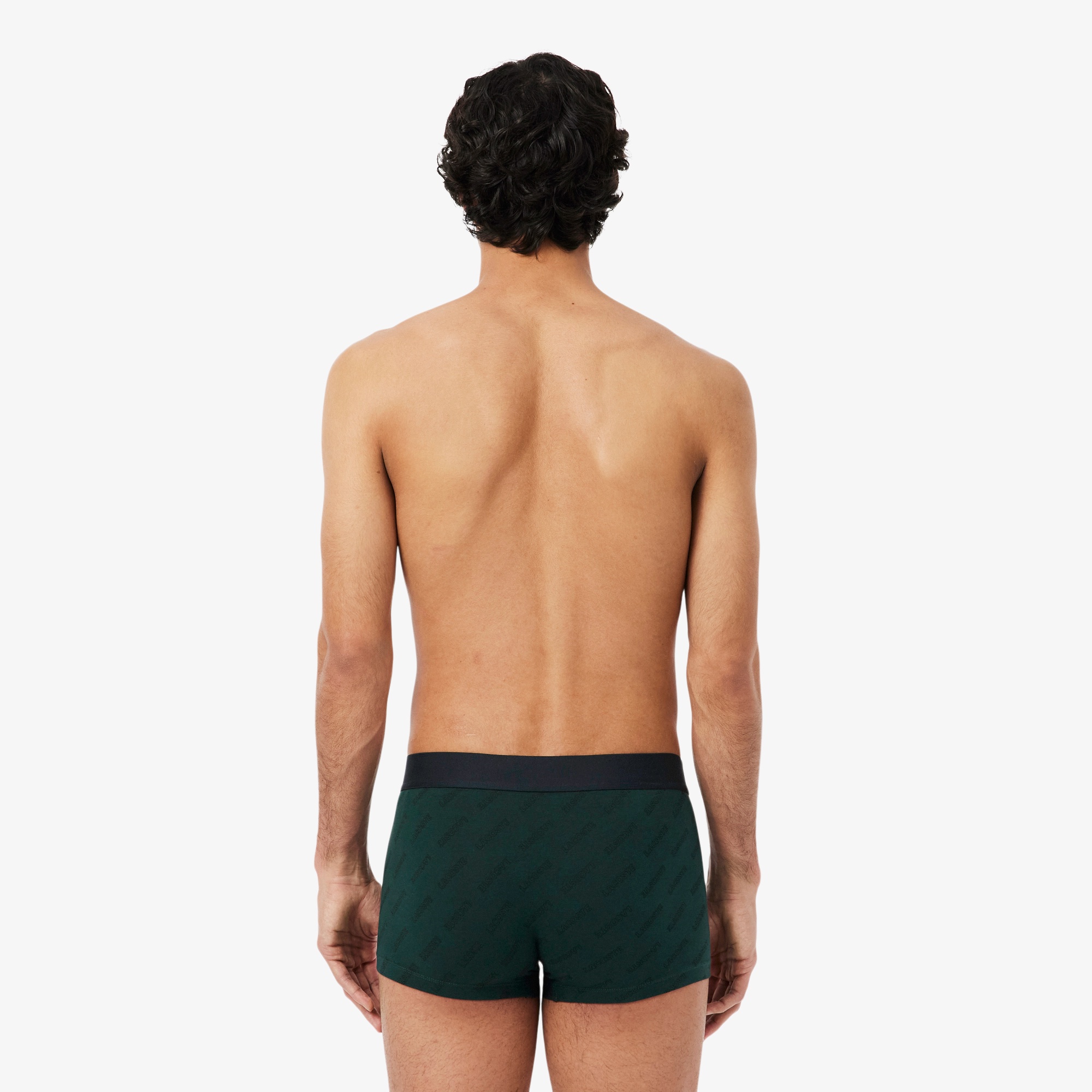 ナナメブランドネームロゴプリントストレッチコットントランクショーツ