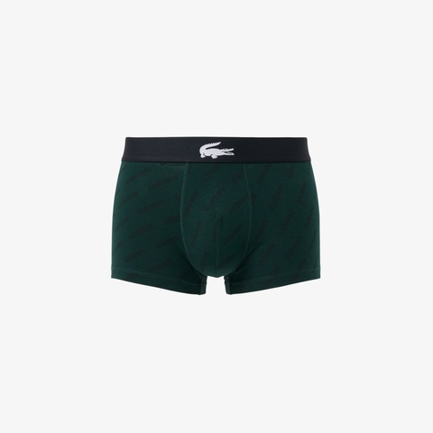 ナナメブランドネームロゴプリントストレッチコットントランクショーツ