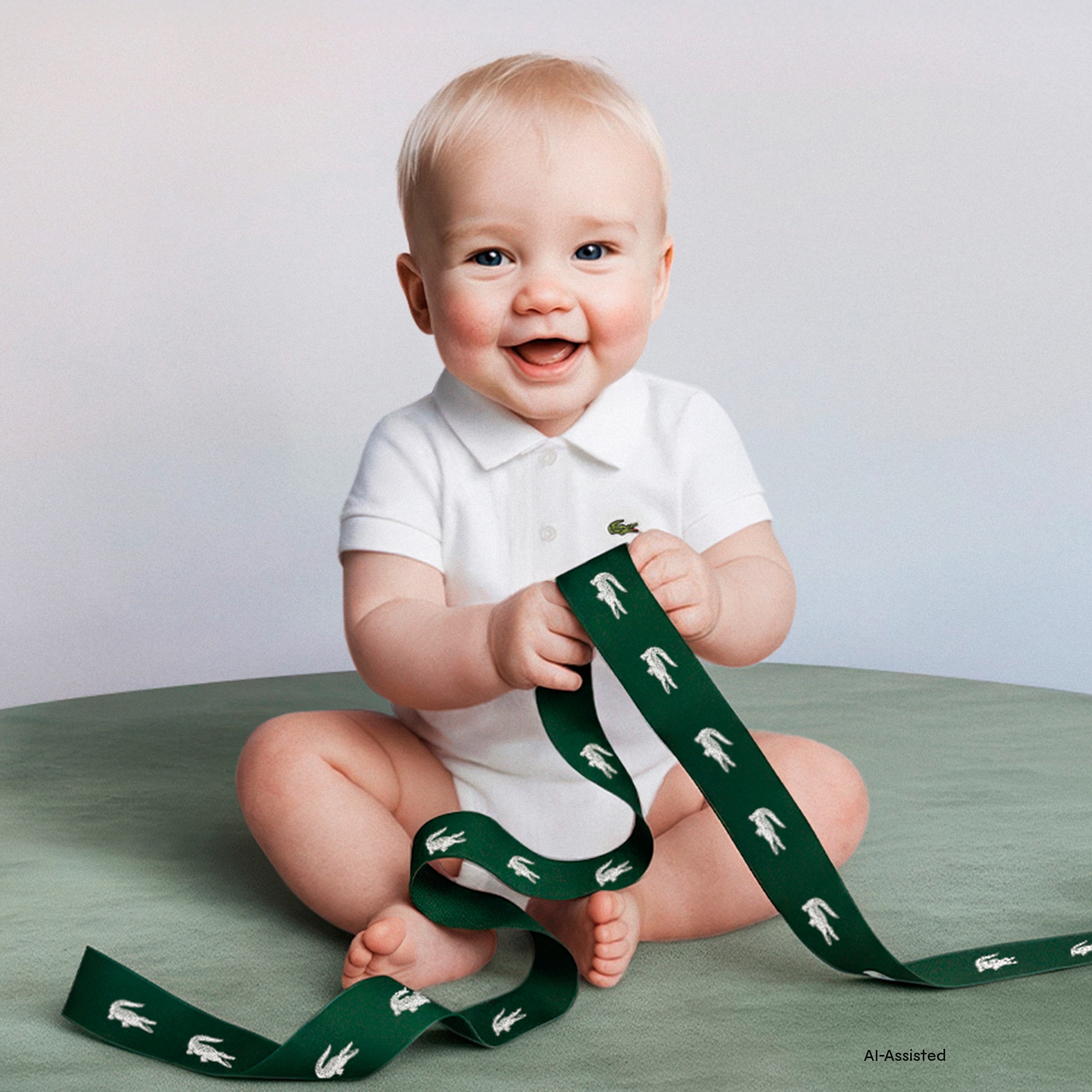 新生児鹿の子地ボディスーツ