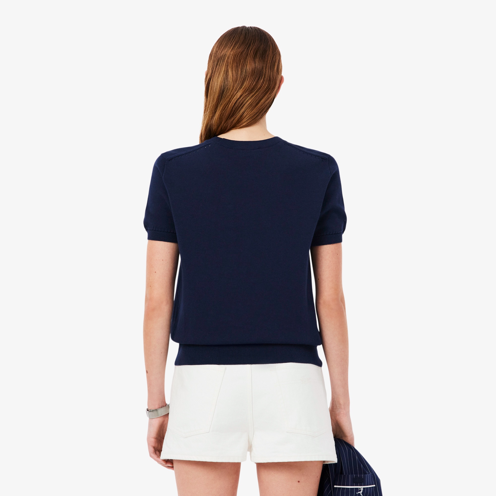 シームレス3Dニット半袖セーター