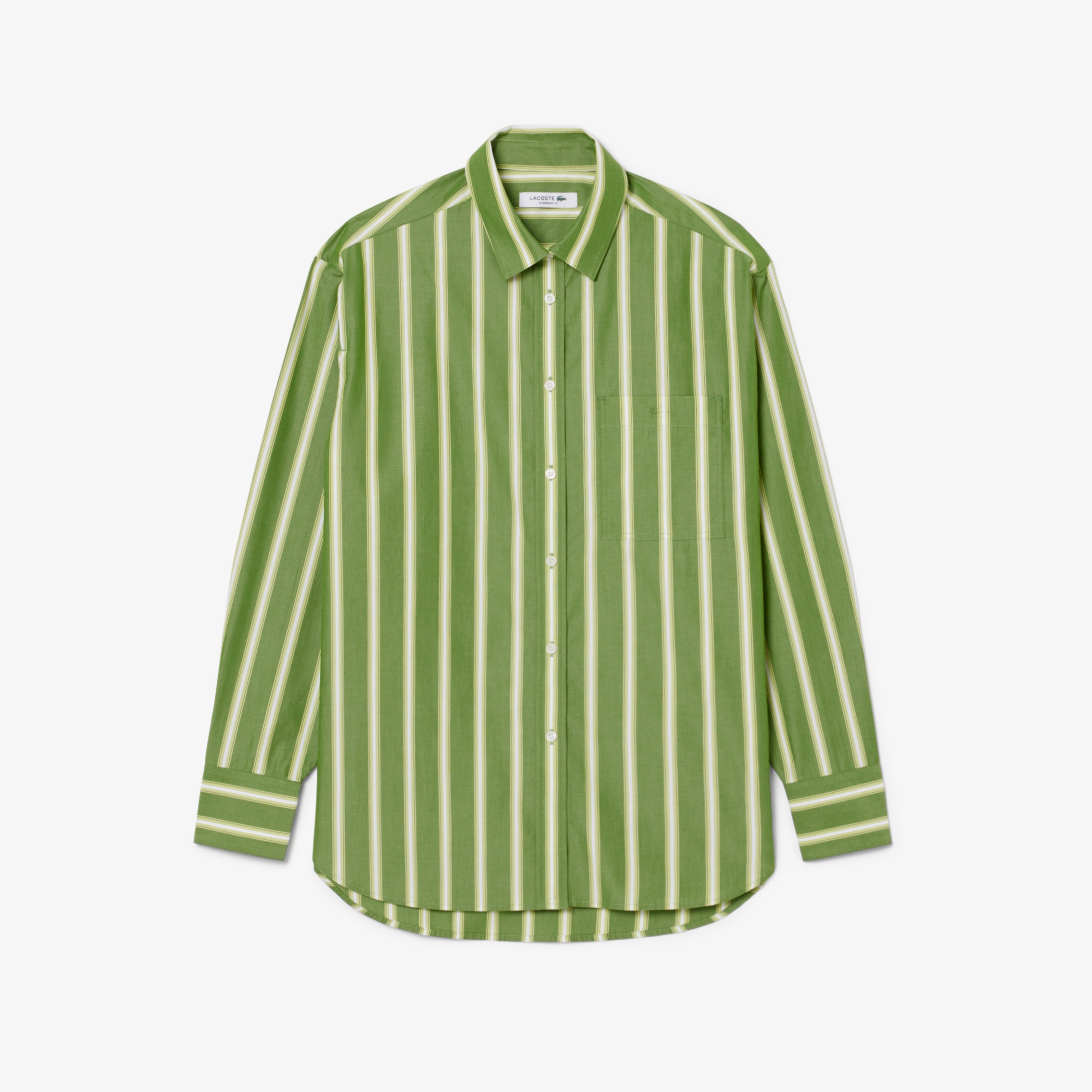 オーバーサイズストライプポプリンシャツ