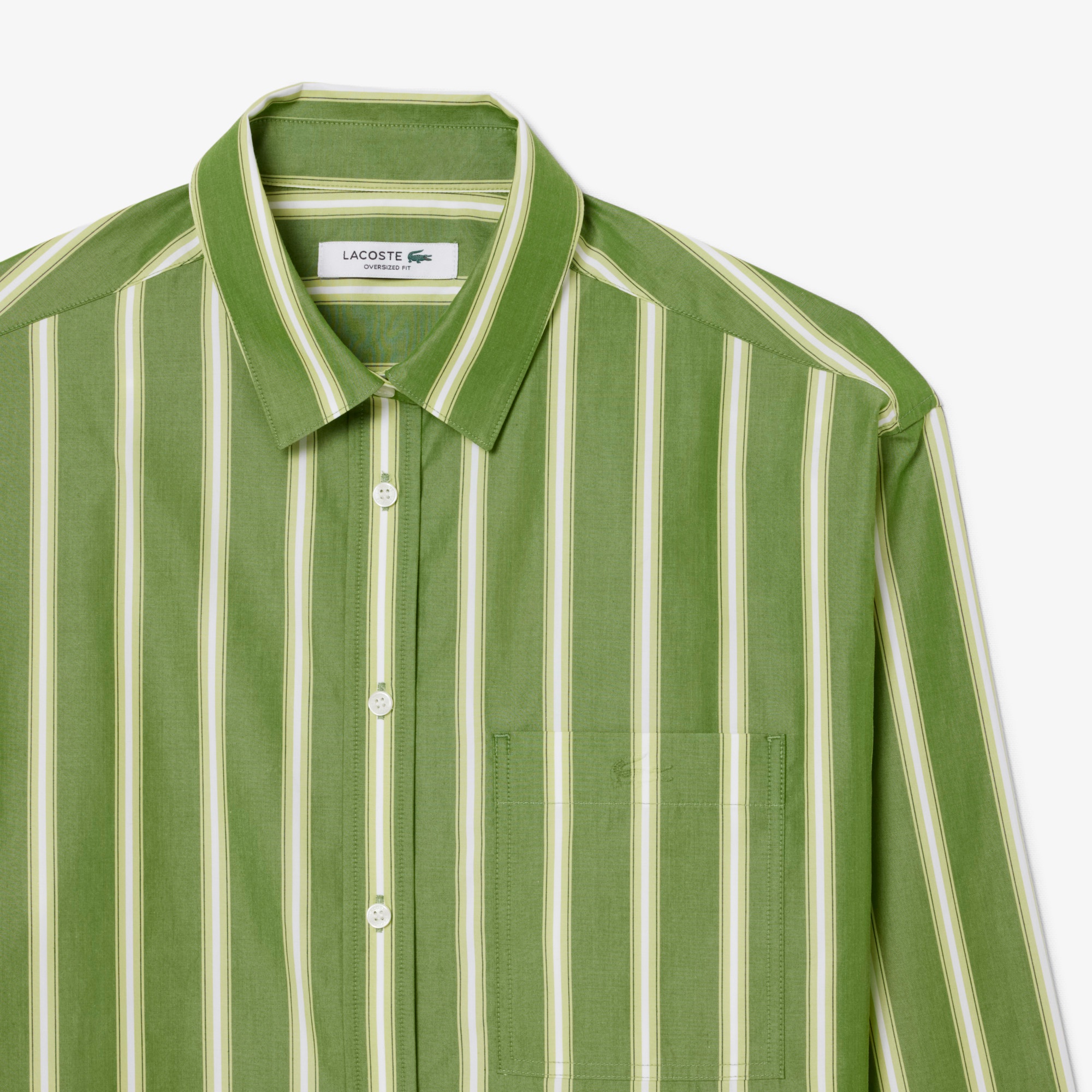 オーバーサイズストライプポプリンシャツ