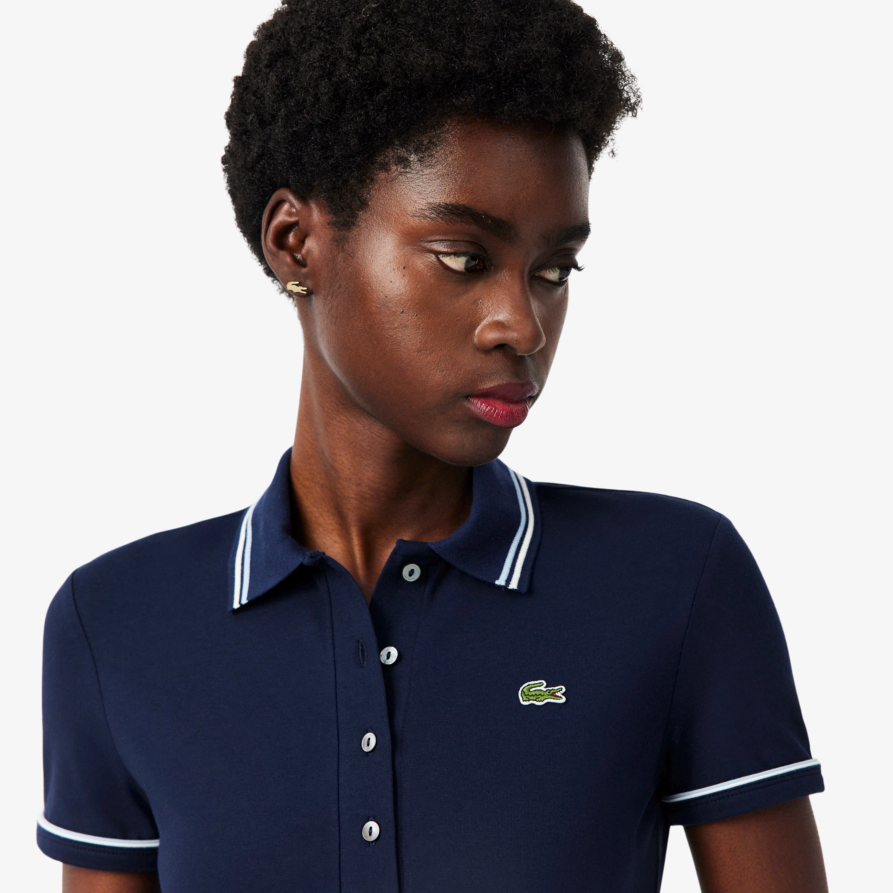 カラー&カフスラインスリムフィットポロシャツ