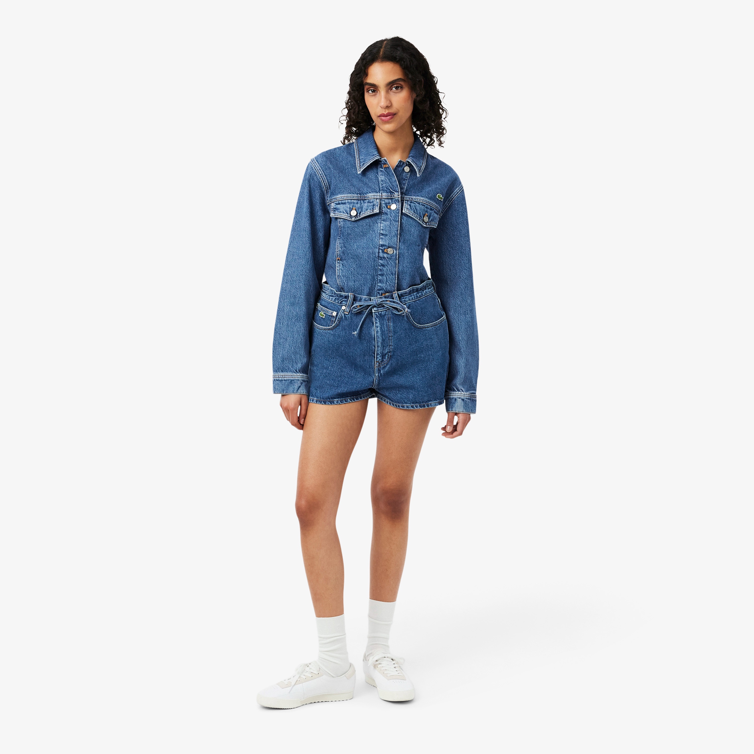 ウェストストリングデニムショーツ