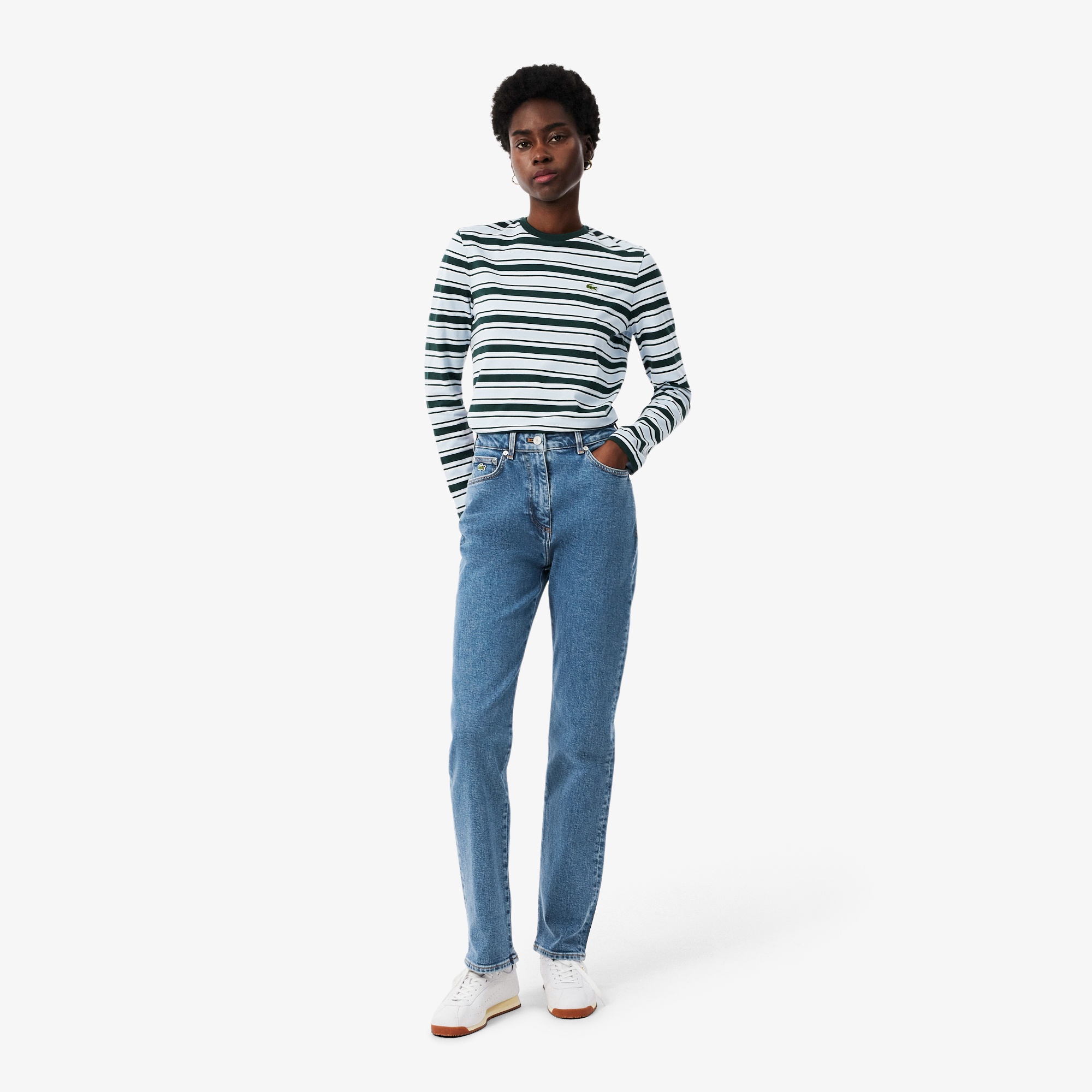ハイウエストストレートデニムパンツ