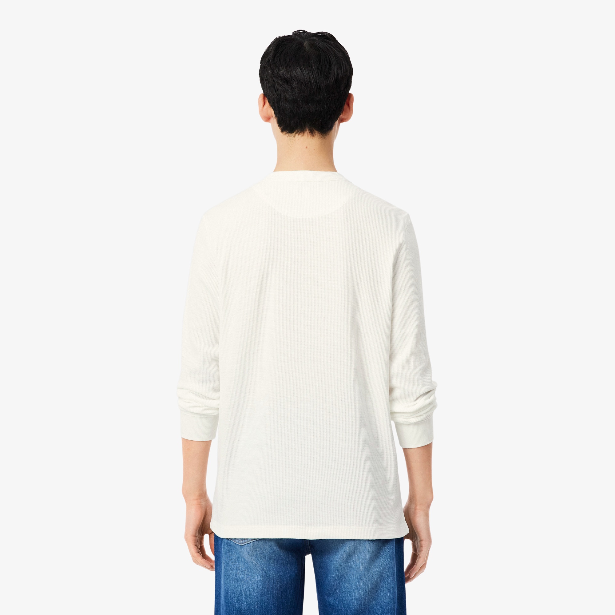 ヘンリーネックワッフルTシャツ