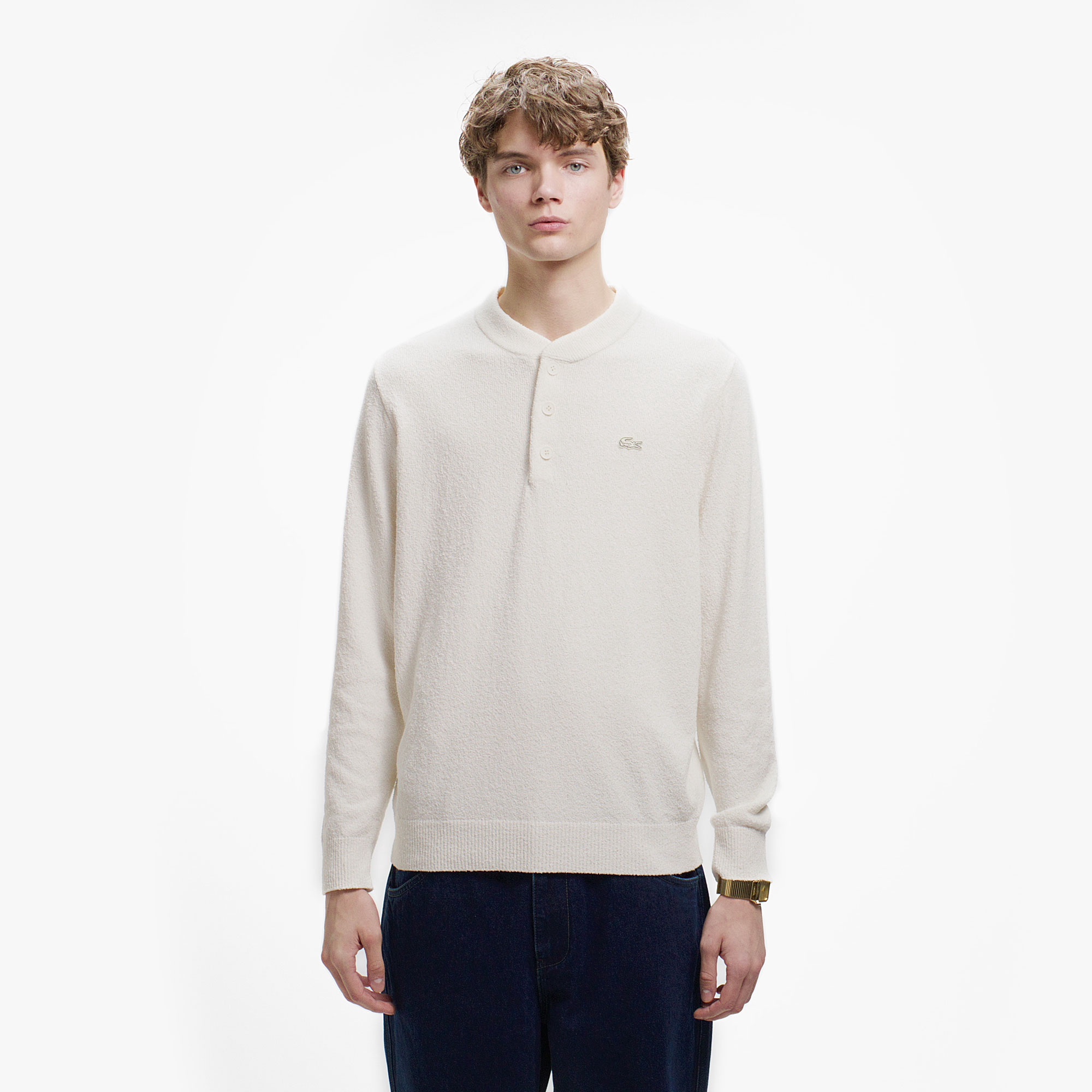 ブークレー ヘンリーネックニットセーター