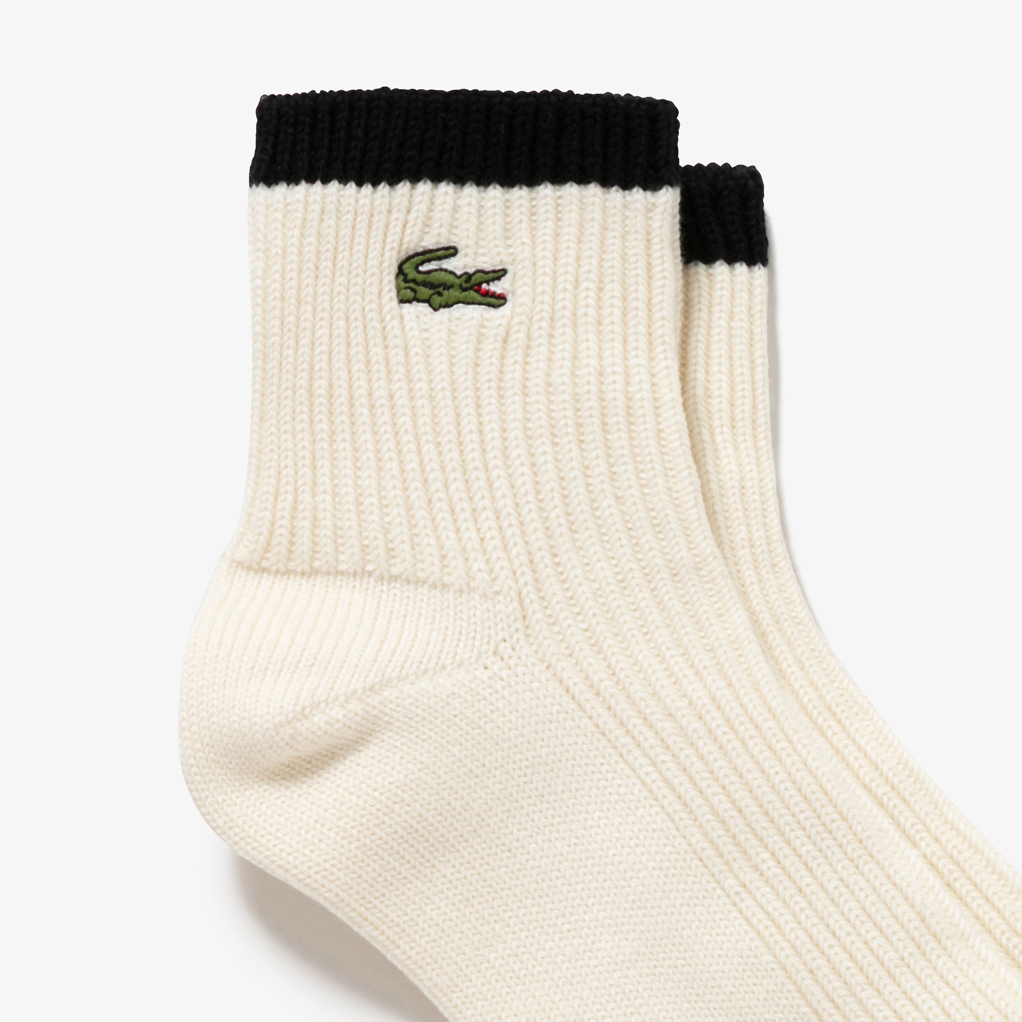 1×1リブニットクルーソックス