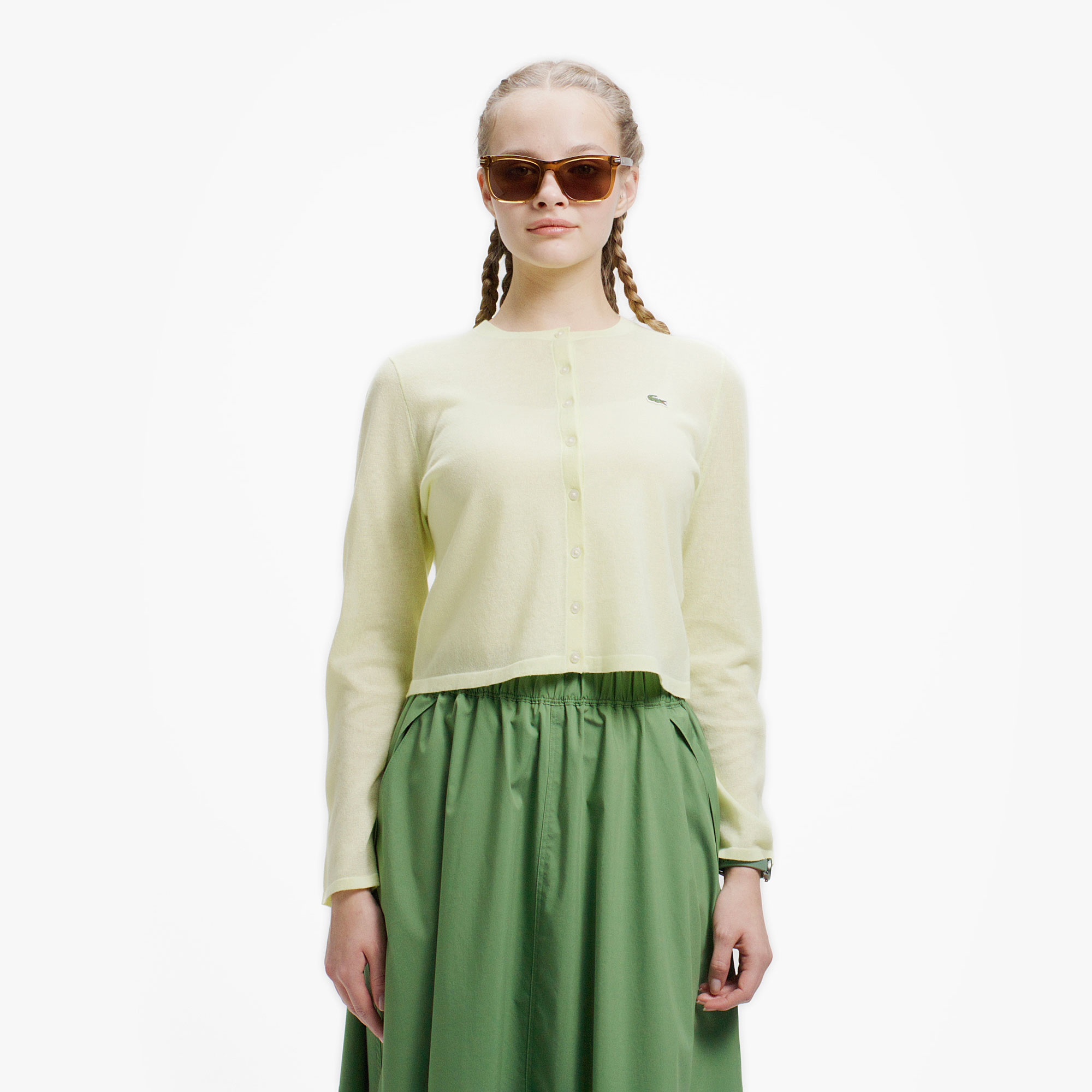 丸首ラメニットカーディガン