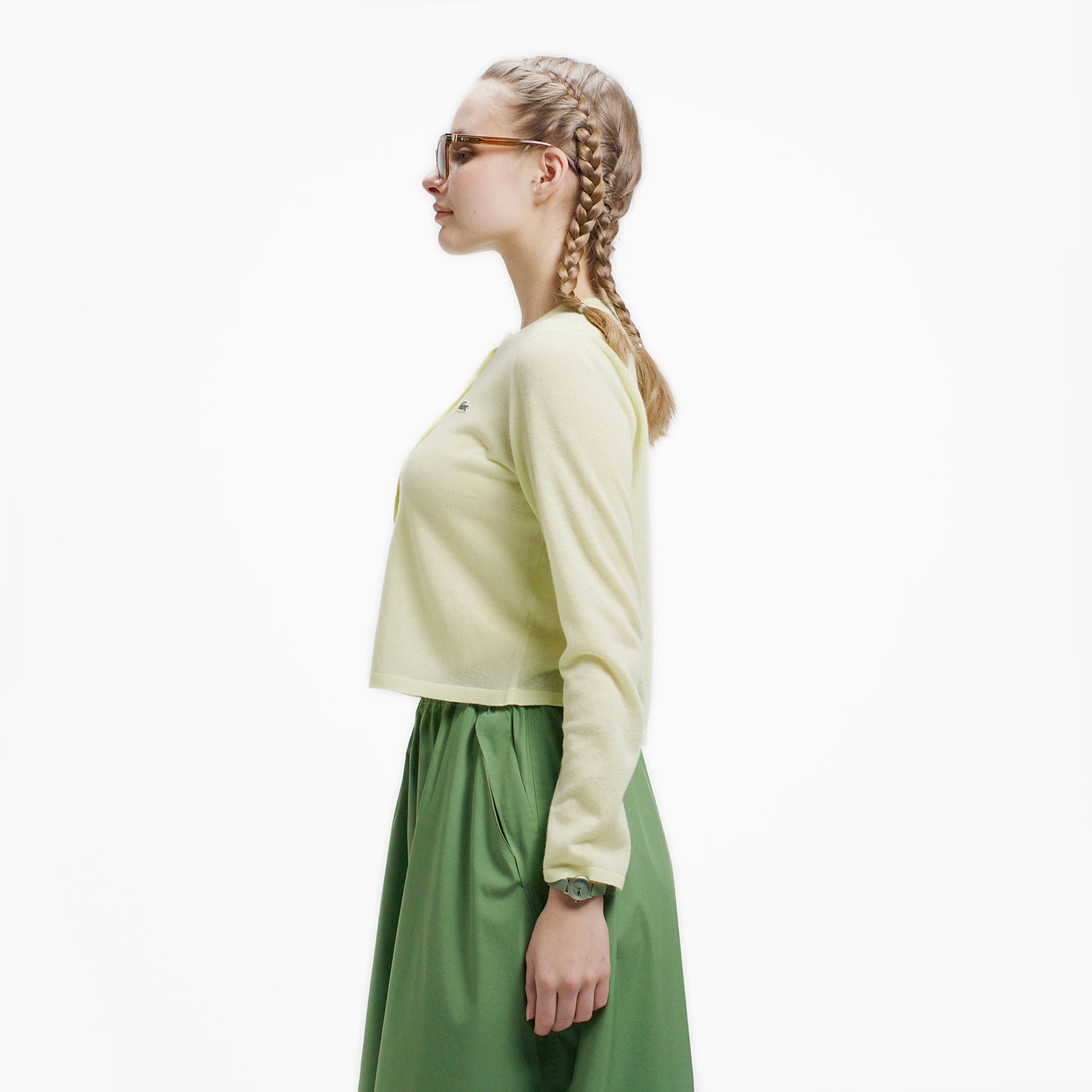 丸首ラメニットカーディガン