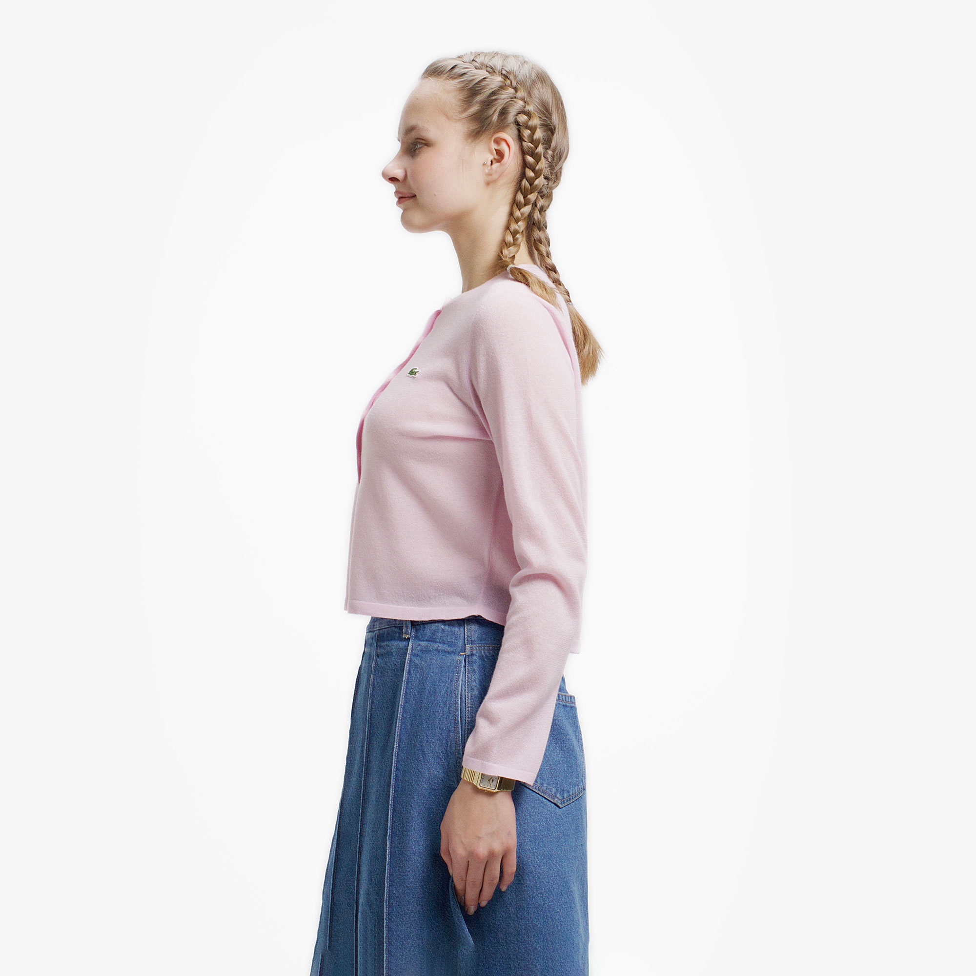 丸首ラメニットカーディガン