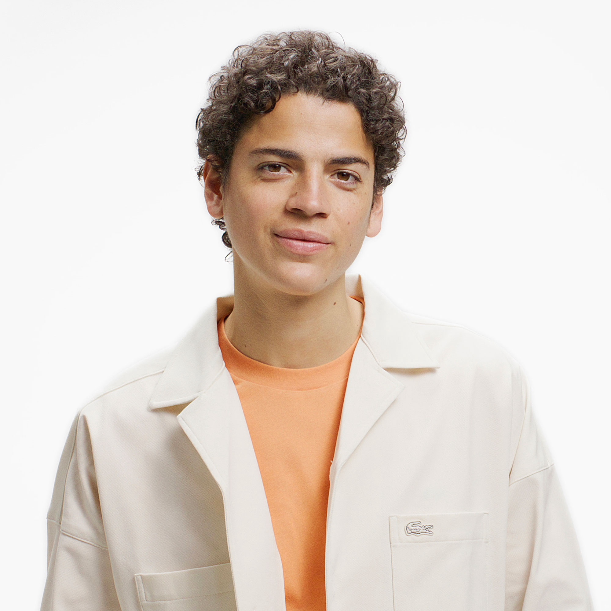 鹿の子地オープンカラーシャツジャケット