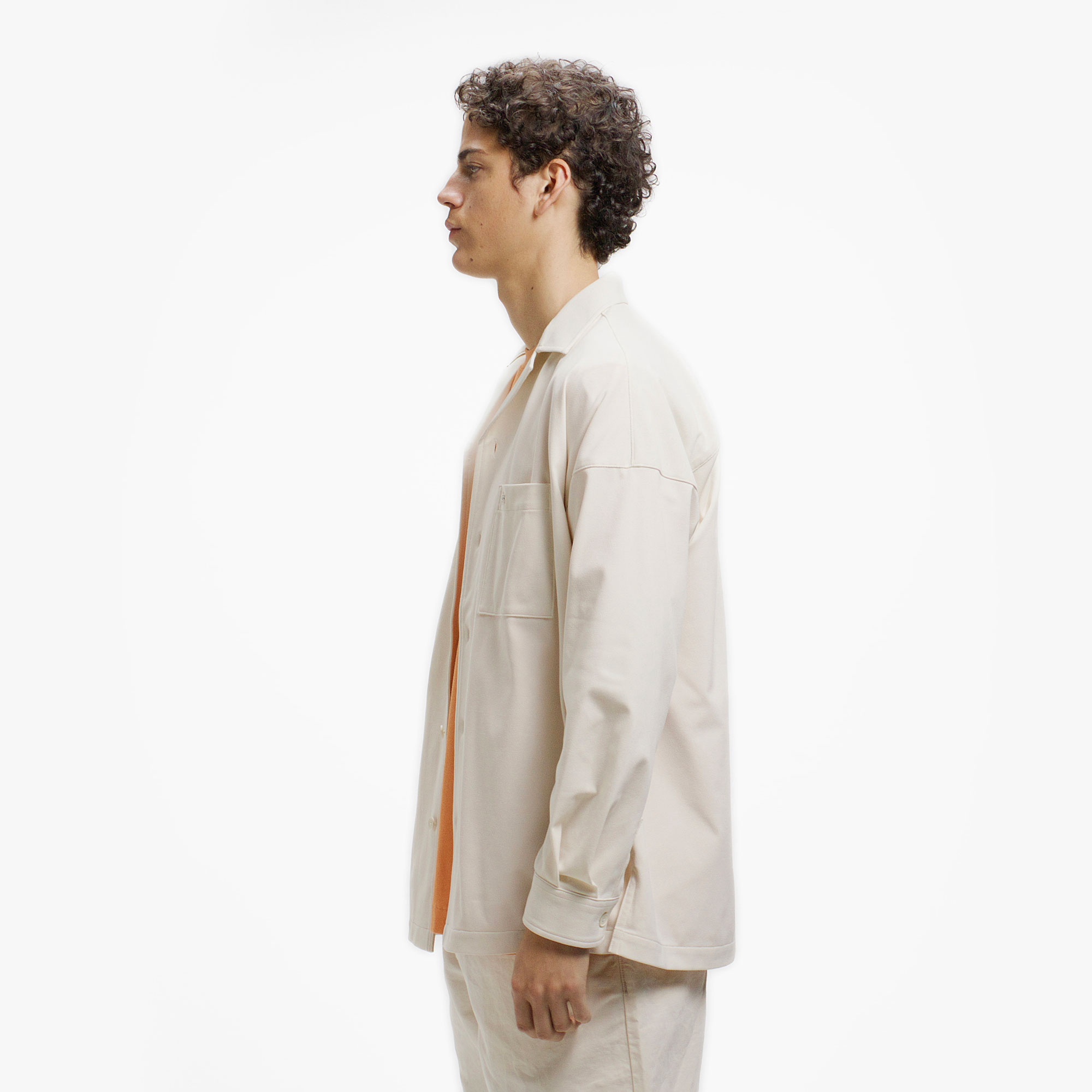 鹿の子地オープンカラーシャツジャケット