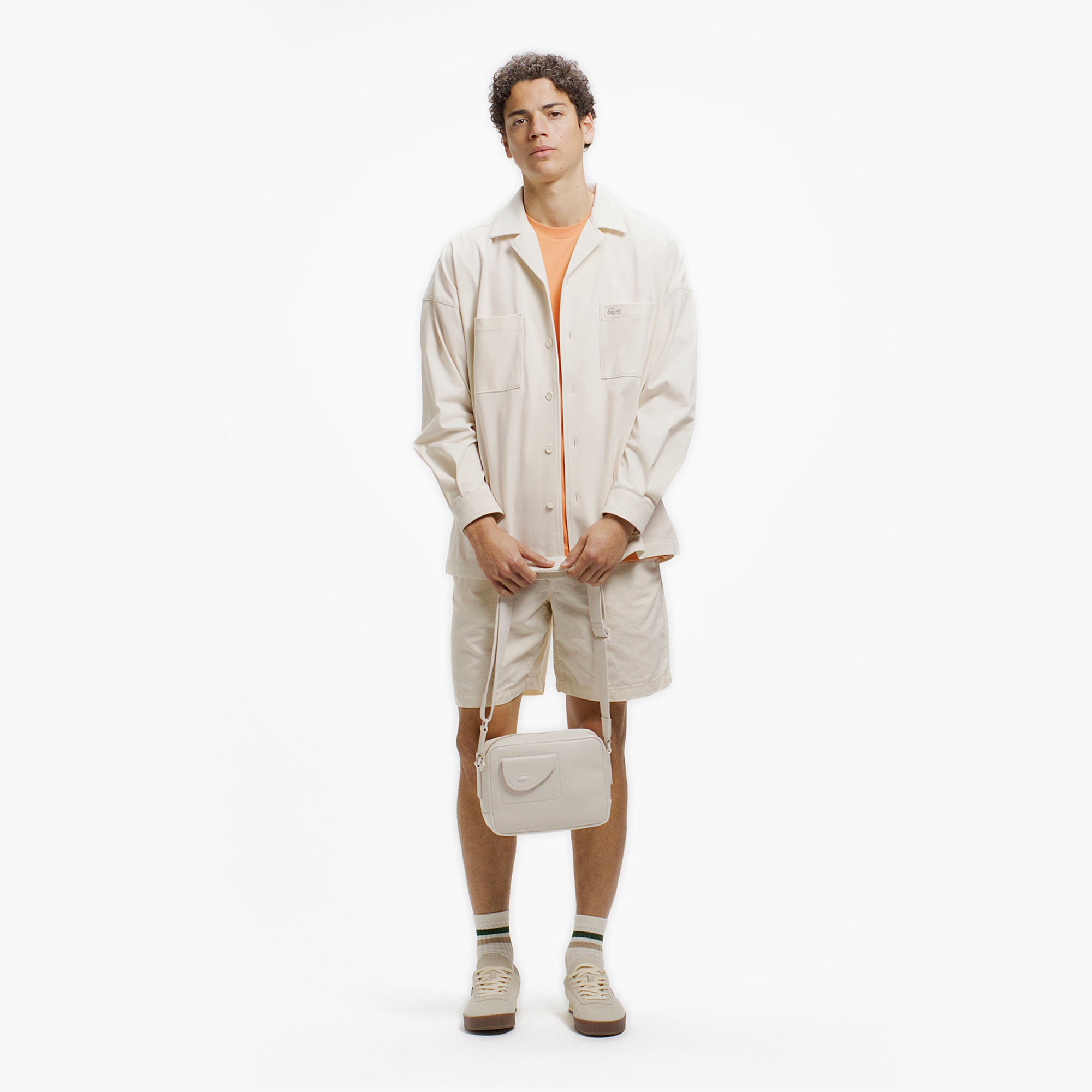 鹿の子地オープンカラーシャツジャケット