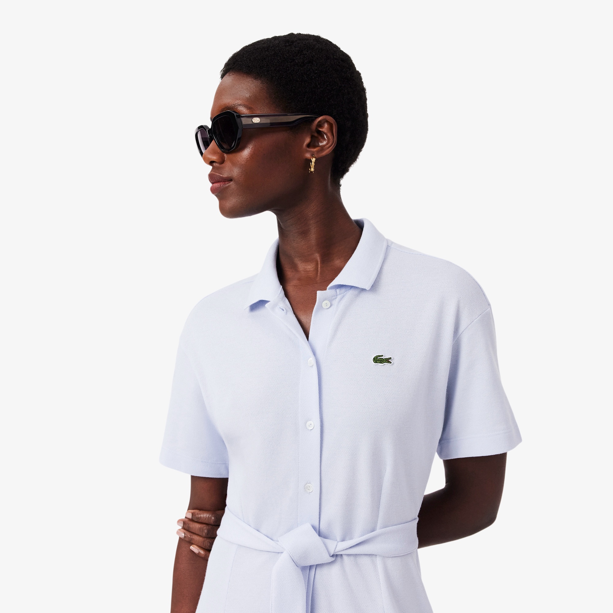 鹿の子地シャツドレス