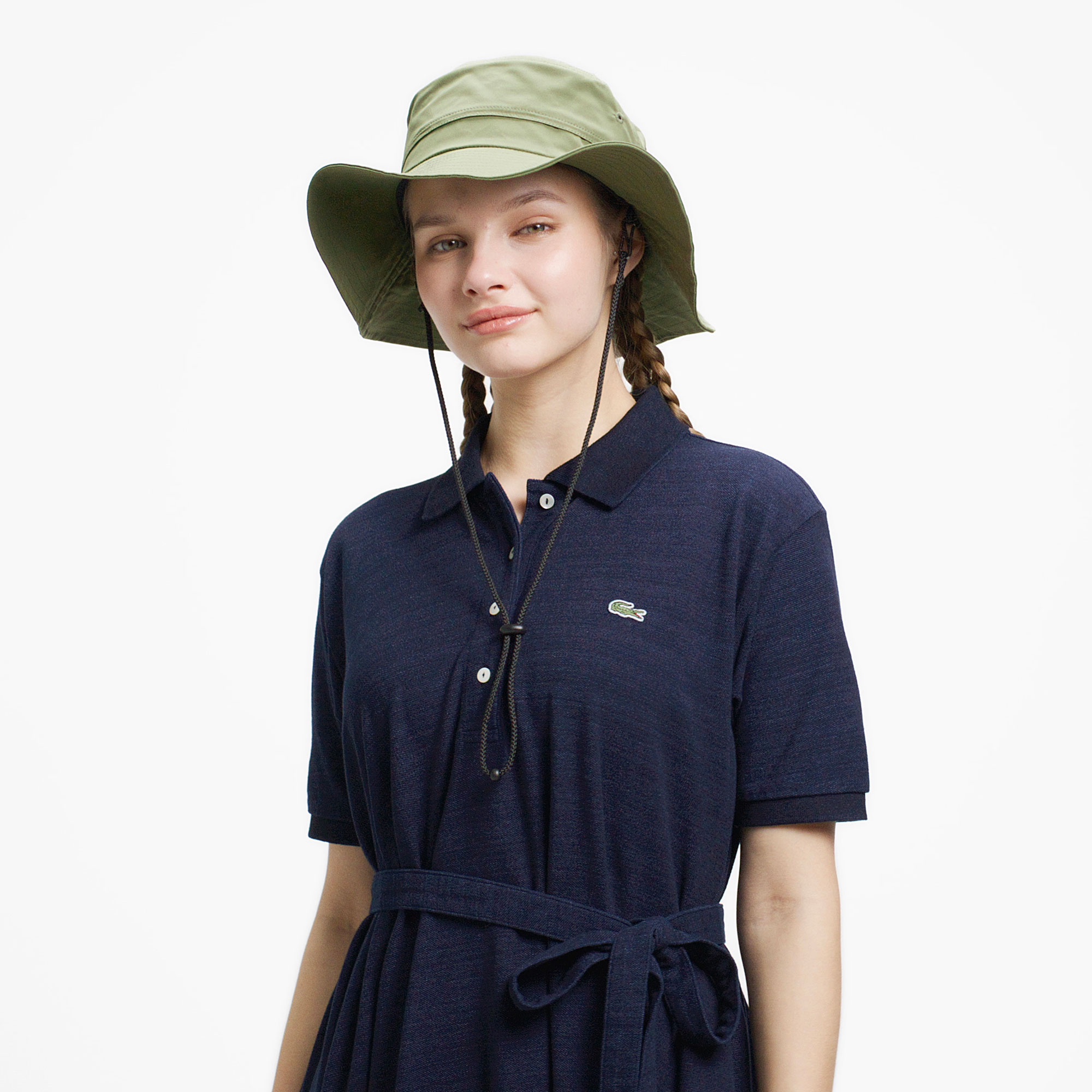 インディゴ鹿の子ポロドレス