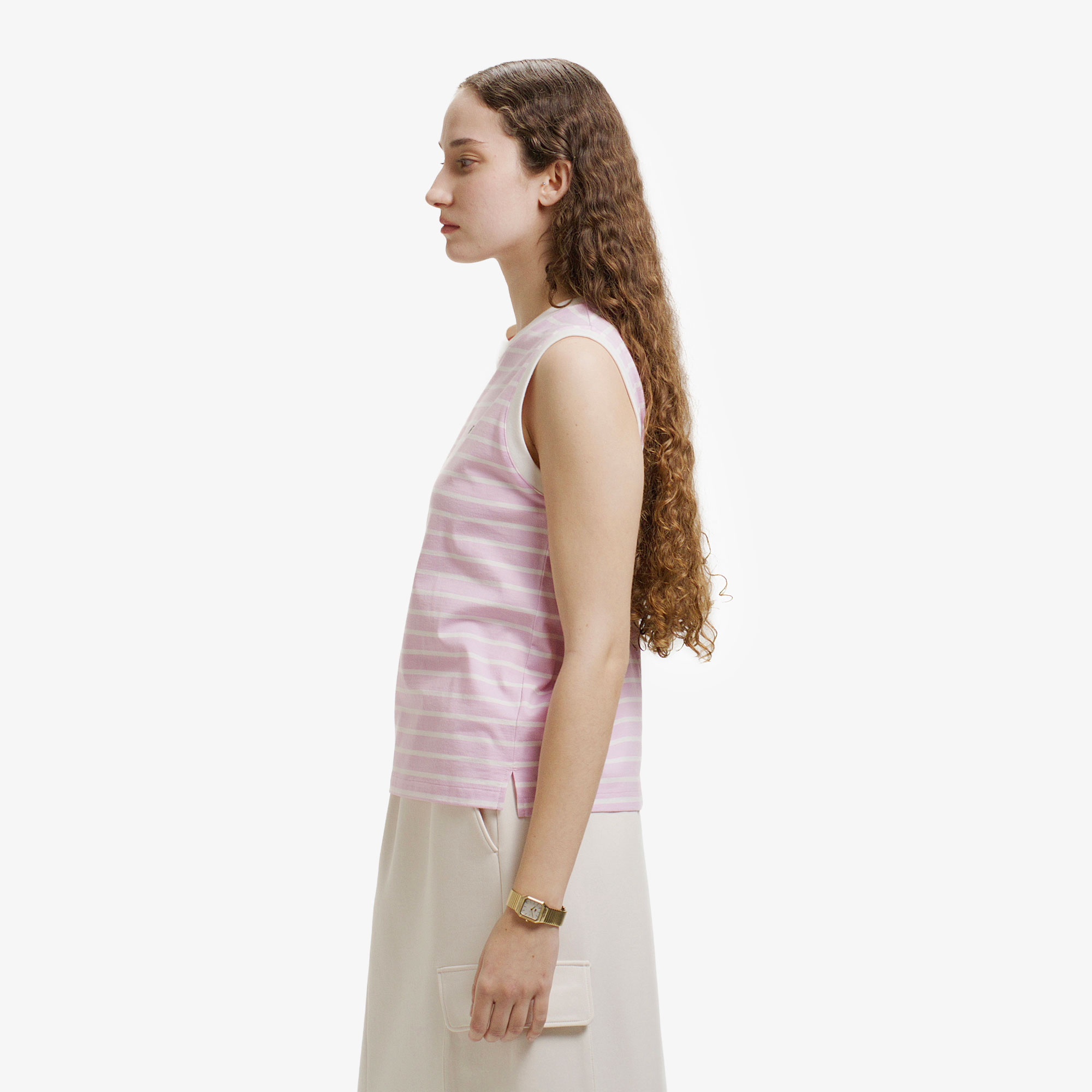 ノースリーブボーダーTシャツ