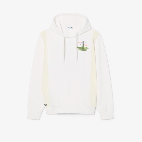 フリース切り替えゴルフプリントフーディー