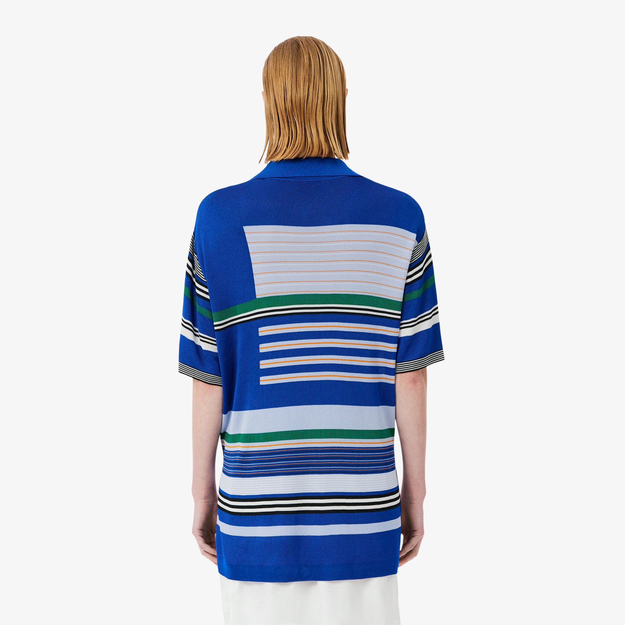 『SS26 Fashion Show』 マルチボーダーサテン鹿の子ポロシャツ