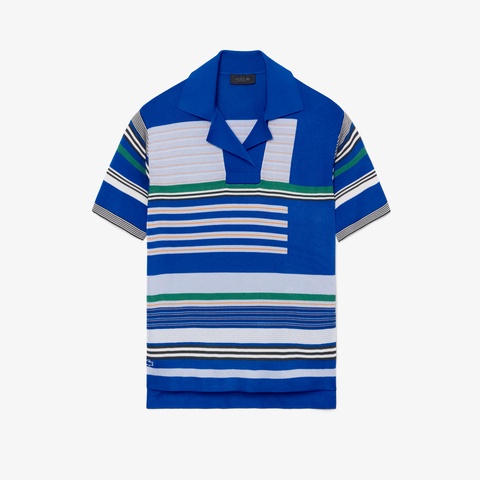 『SS26 Fashion Show』 マルチボーダーサテン鹿の子ポロシャツ