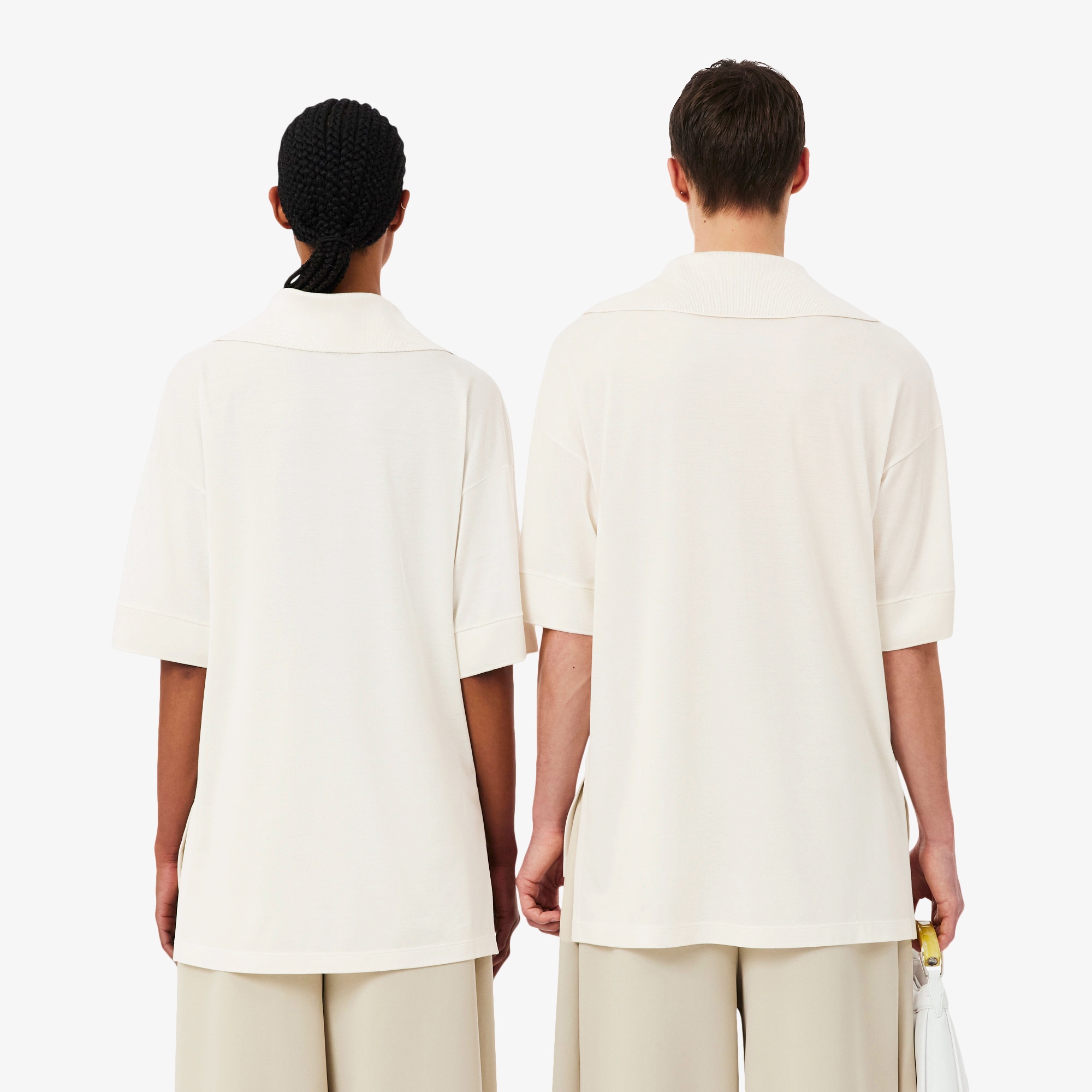 『SS26 Fashion Show』 シルク鹿の子ボタンレスポロシャツ