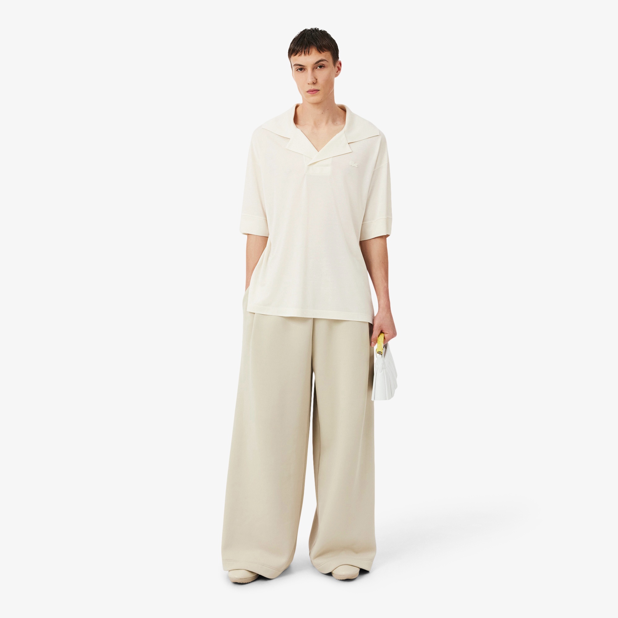 『SS26 Fashion Show』 シルク鹿の子ボタンレスポロシャツ