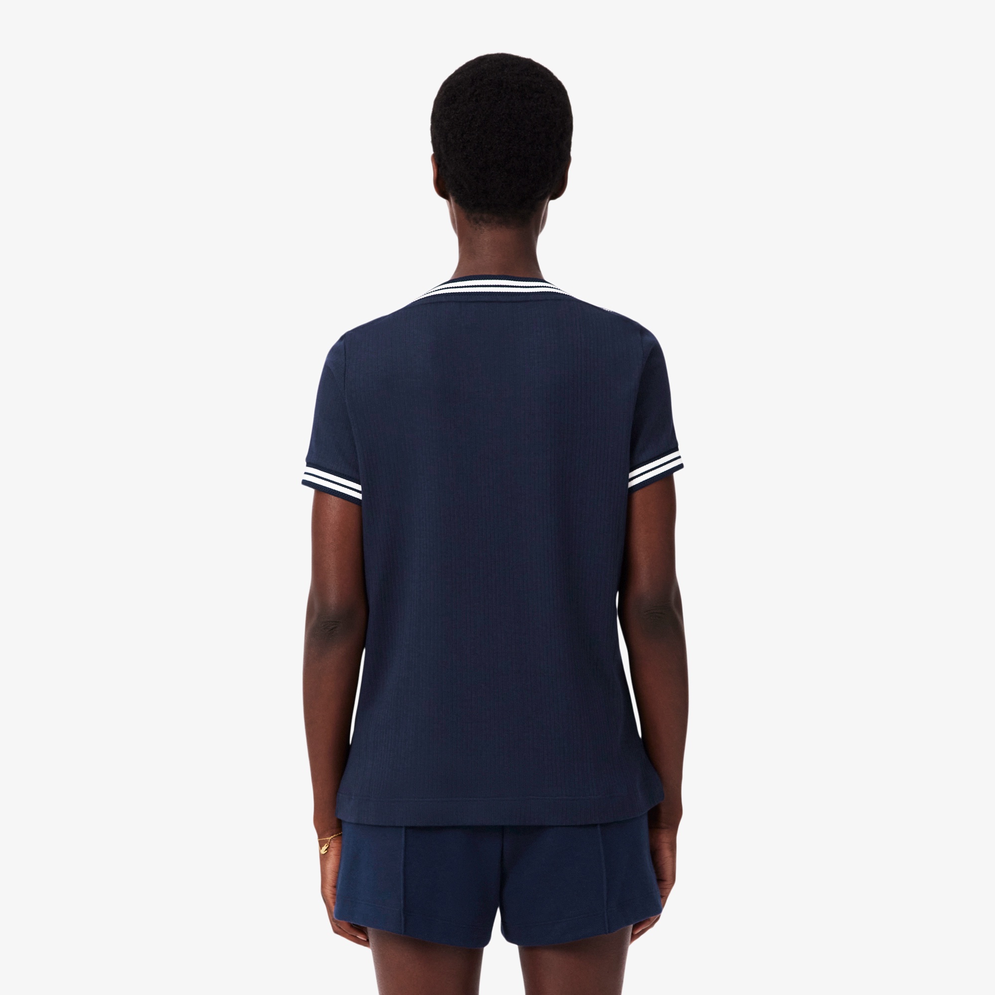 フランスメイド ボートネックリブTシャツ