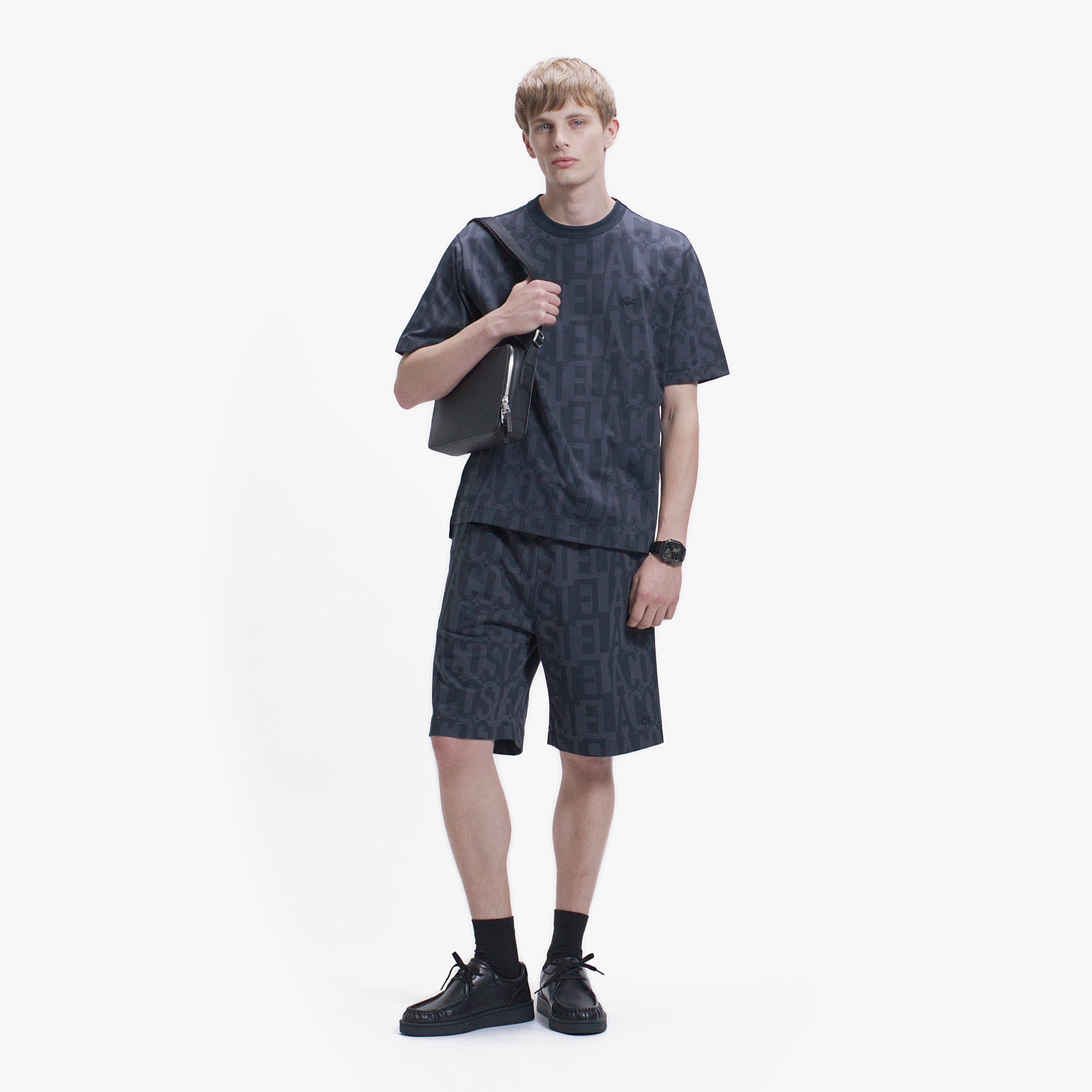 クールマックスブランドネームロゴ総柄ショートパンツ