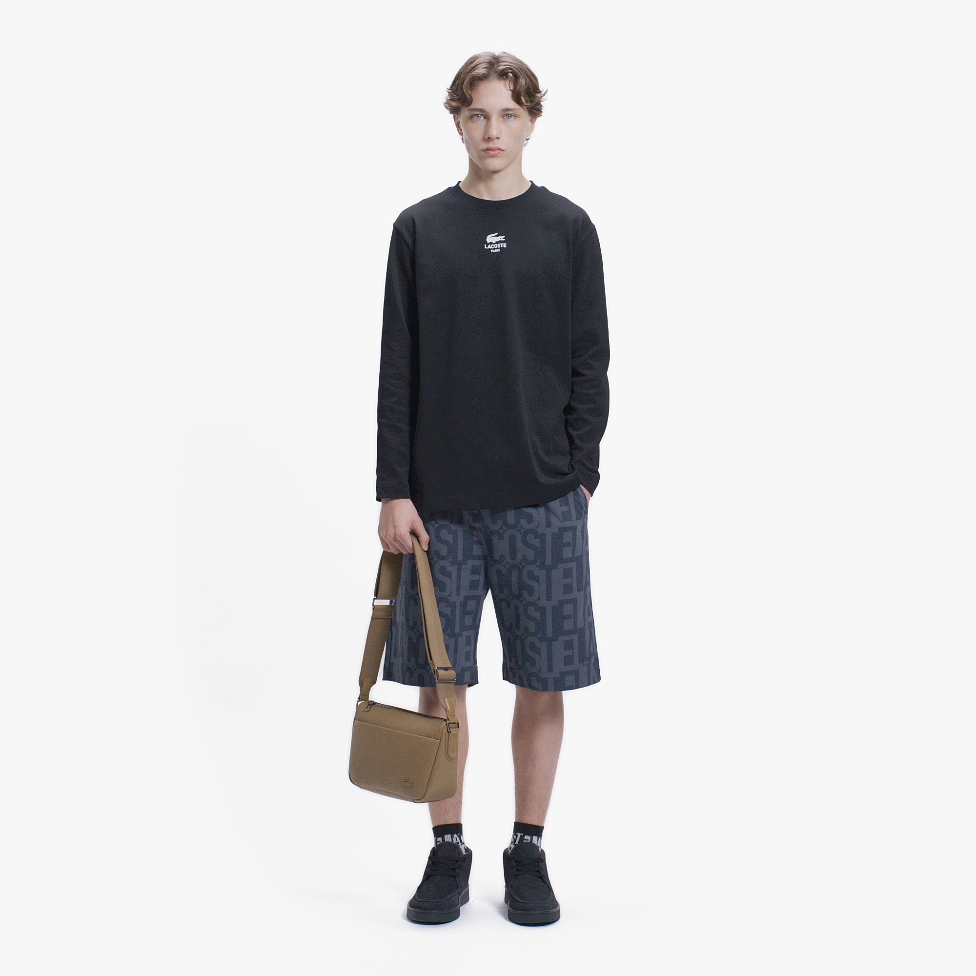 クールマックスブランドネームロゴ総柄ショートパンツ