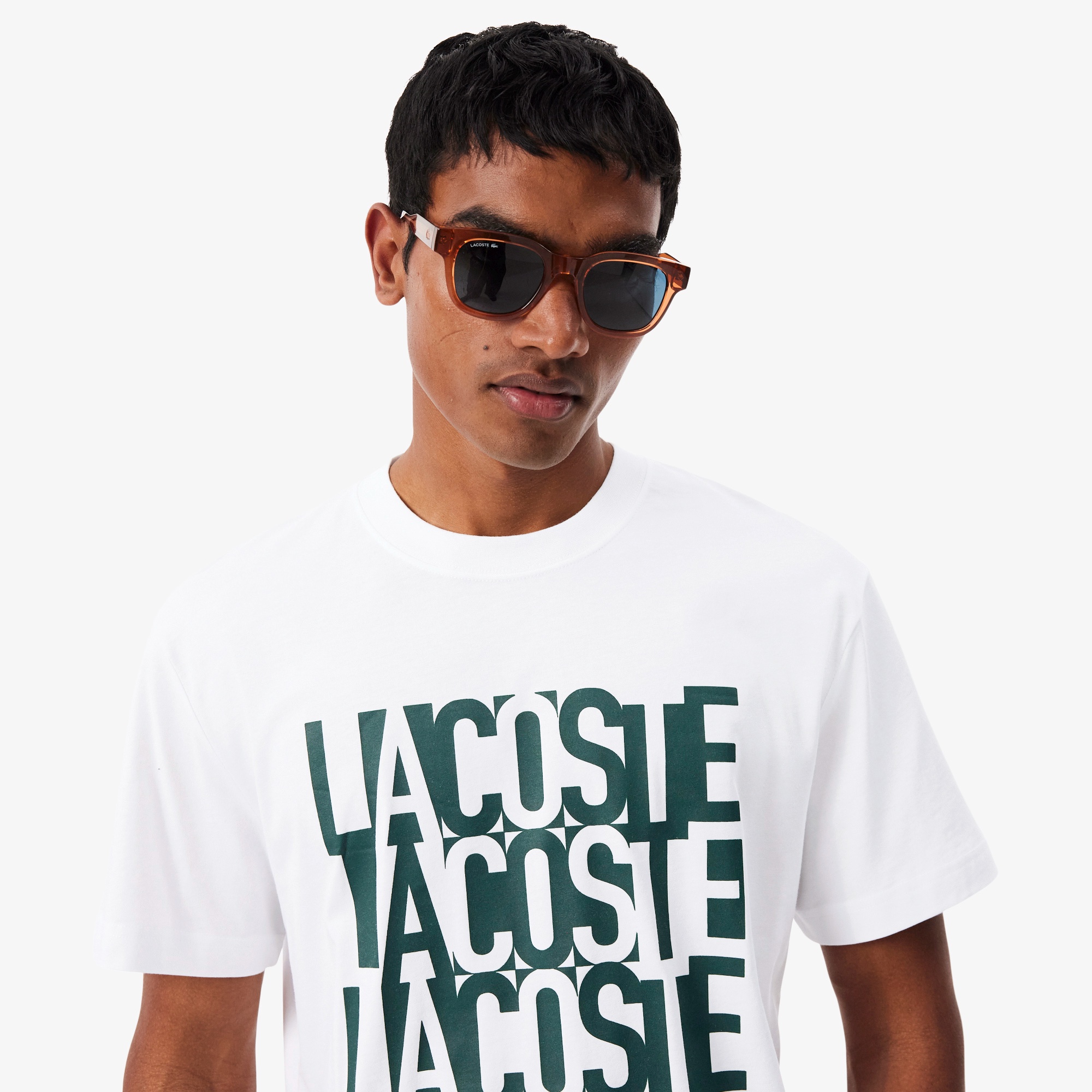 リピートロゴプリントコットンTシャツ