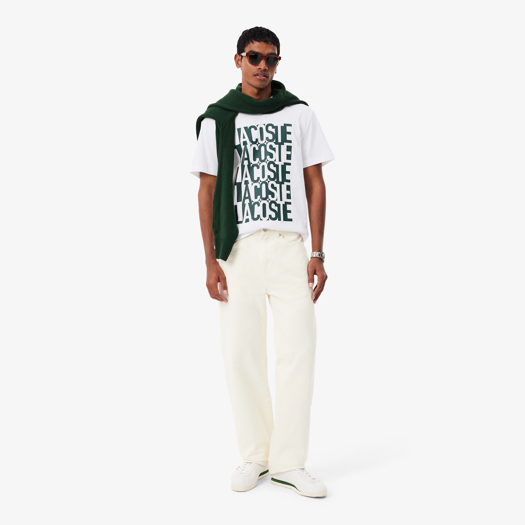 リピートロゴプリントコットンTシャツ