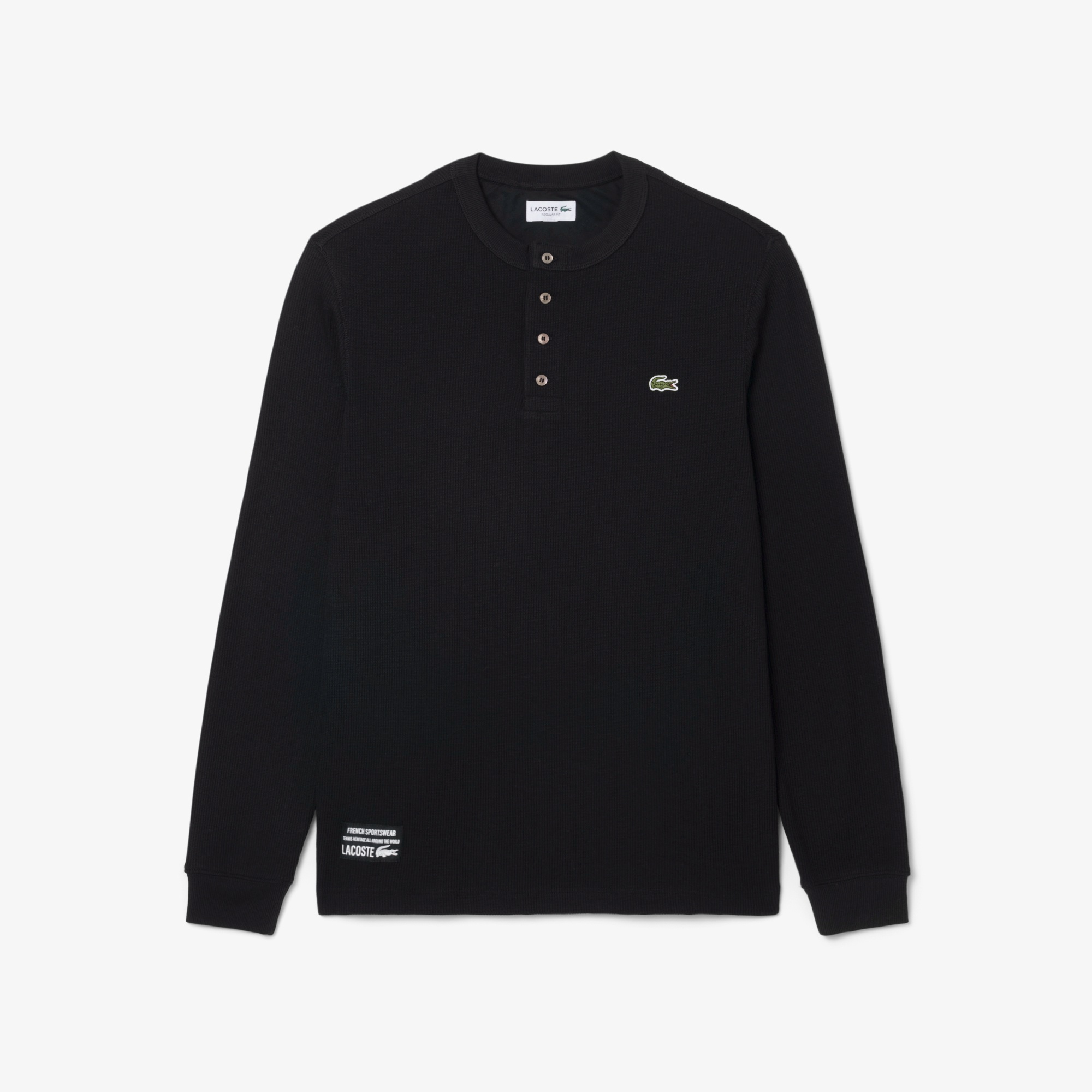 ヘンリーネックワッフルTシャツ