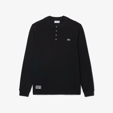 ヘンリーネックワッフルTシャツ