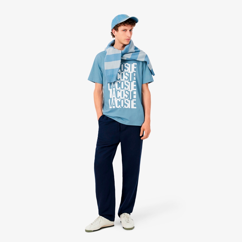 リピートロゴプリントコットンTシャツ