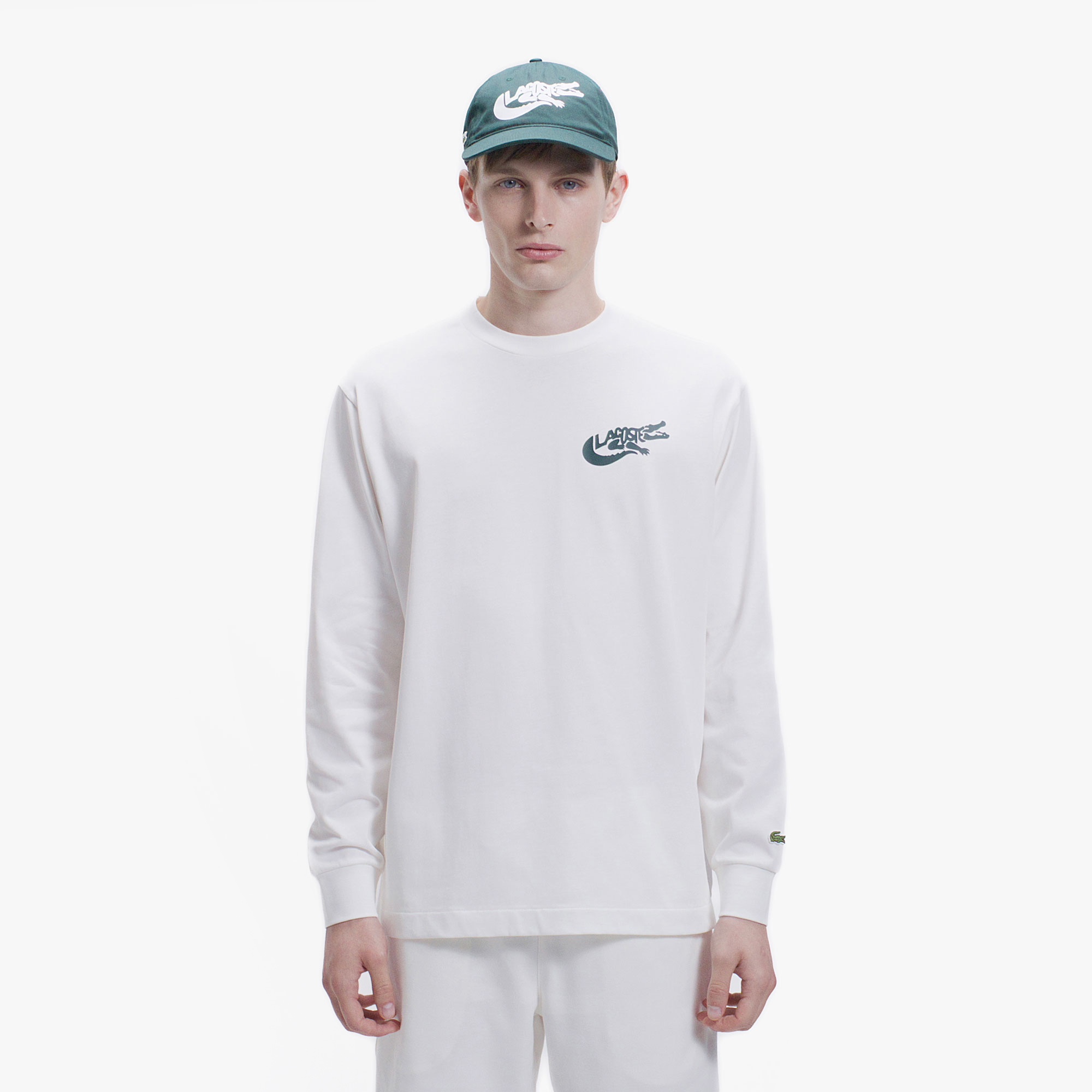 ネーム&ワニロゴグラフィック長袖Tシャツ