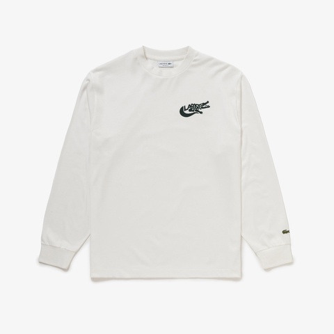 ネーム&ワニロゴグラフィック長袖Tシャツ