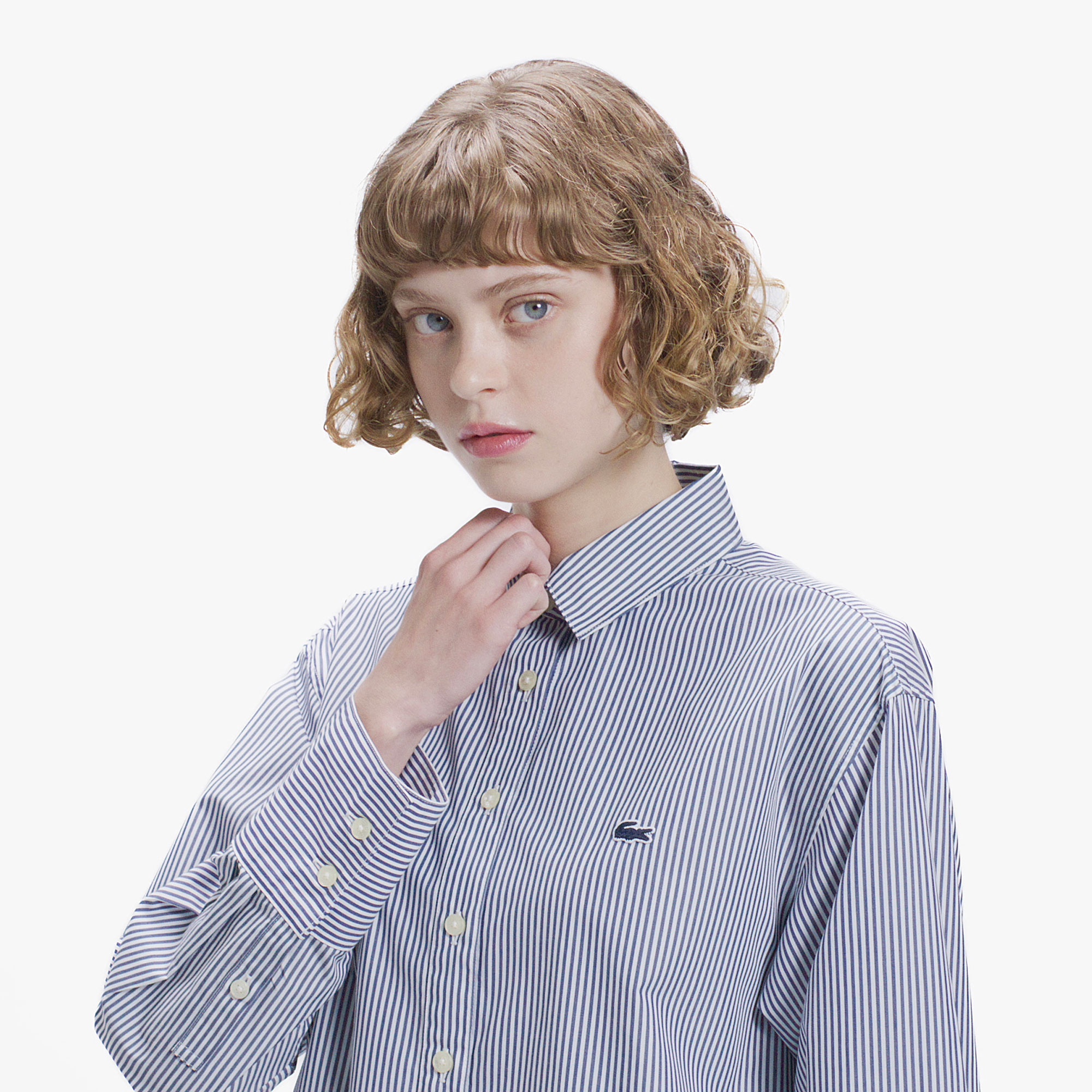 ストライプロングシャツ