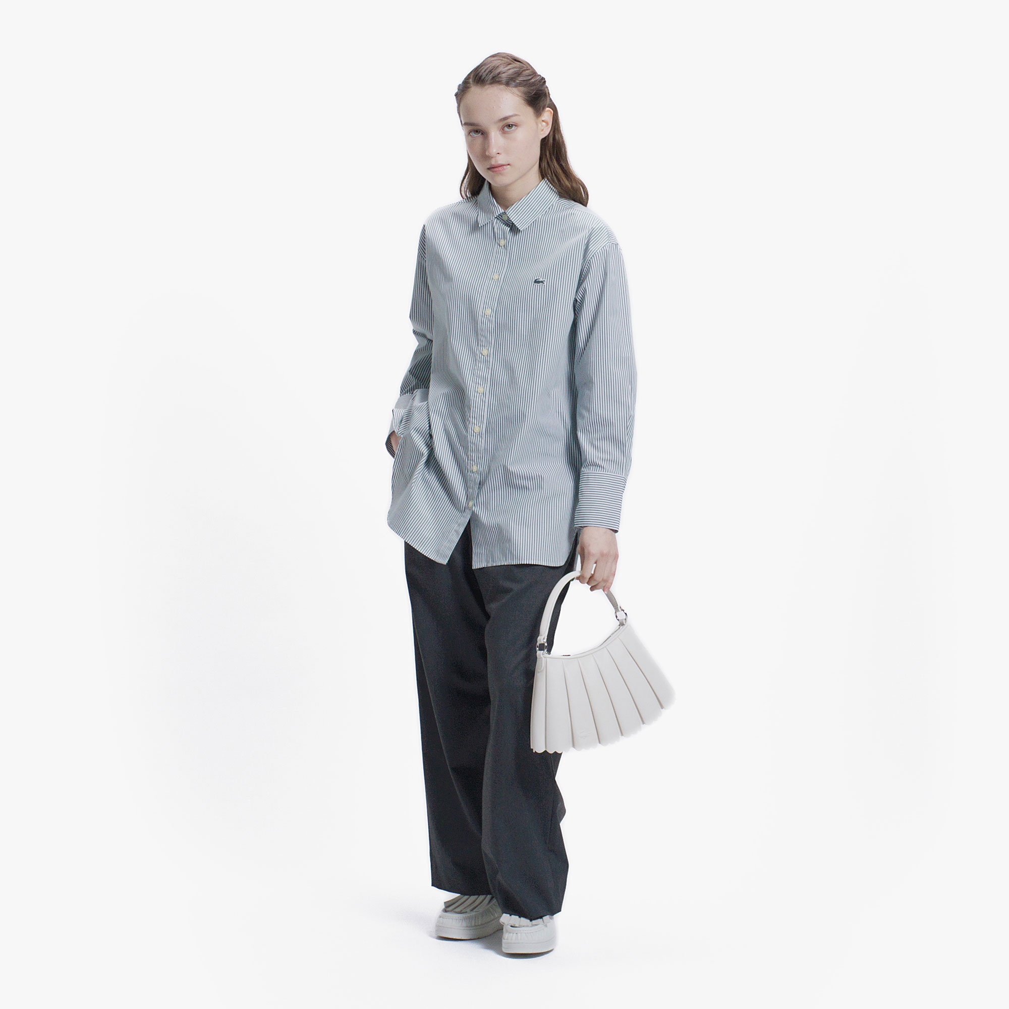 ストライプロングシャツ