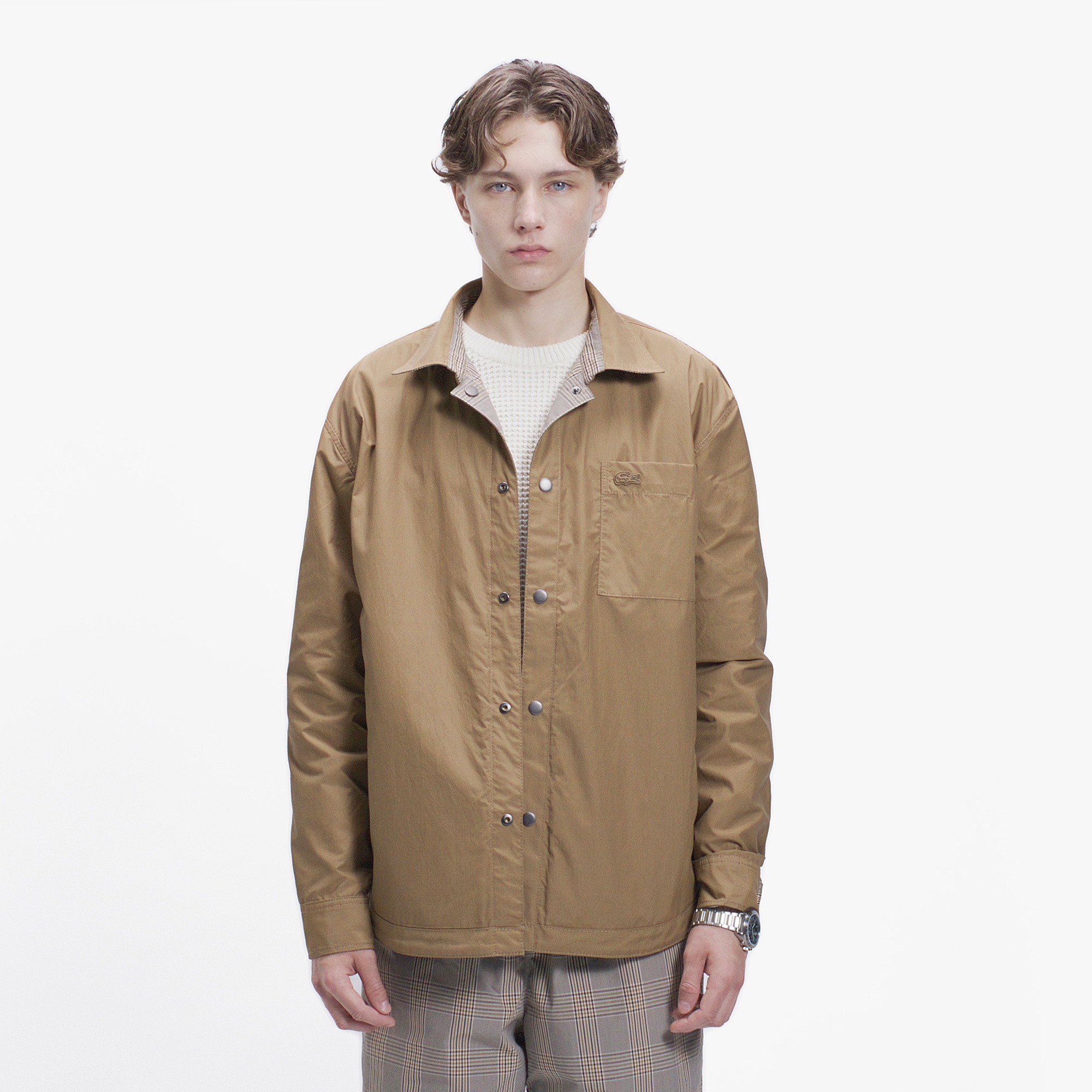 グレンチェック リバーシブルシャツブルゾン