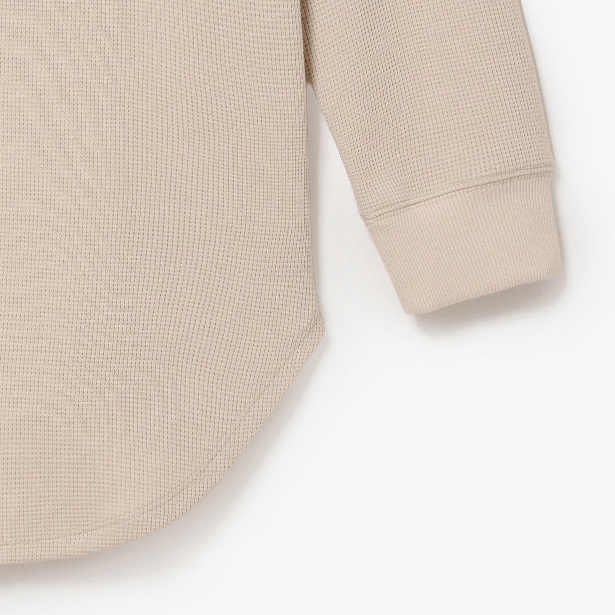 ラウンドヘム ワッフルロングスリーブTシャツ