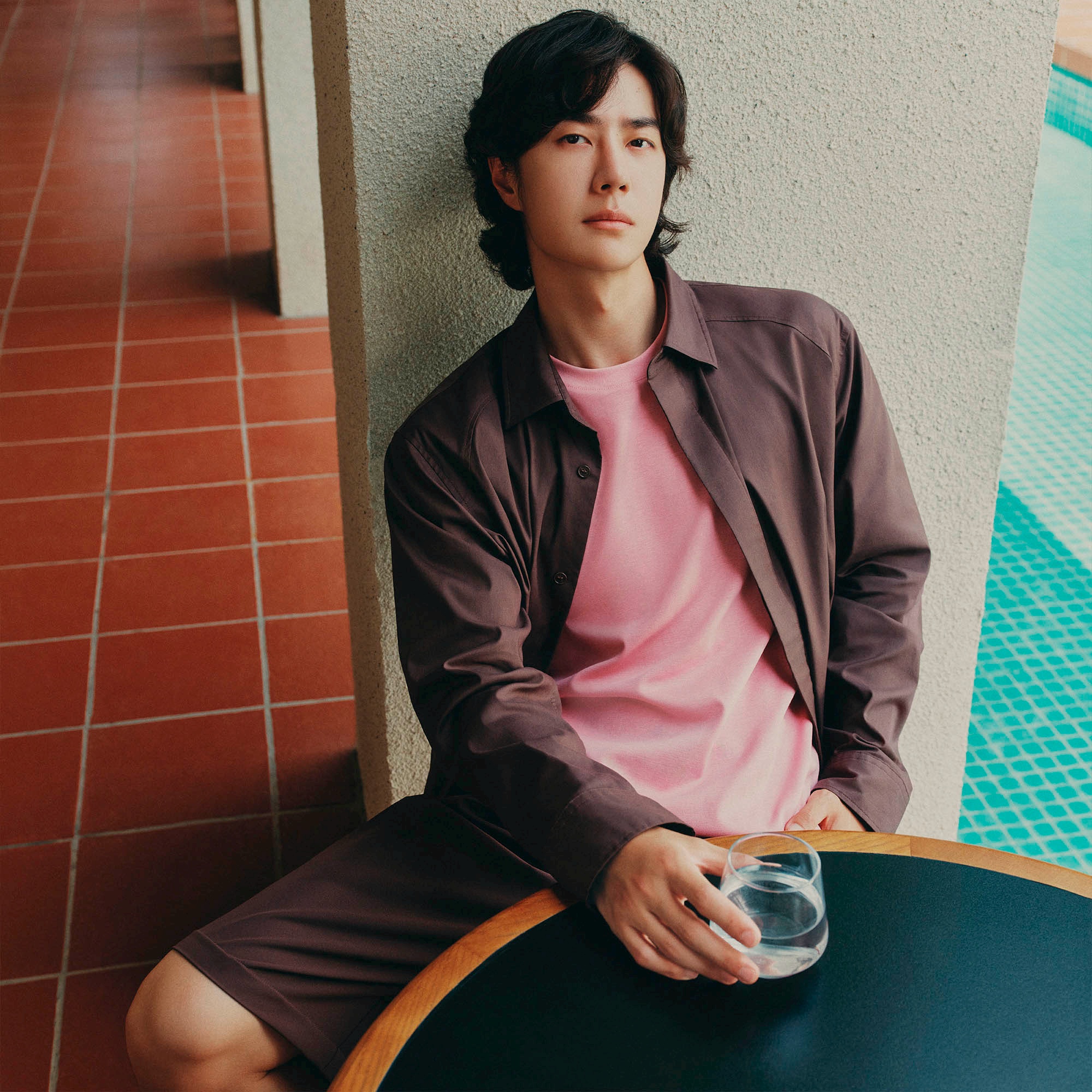 『JOURNEY WITH YIBO』ラグランスリーブ比翼シャツ