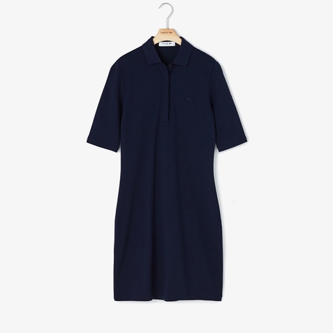 スリムフィットポロシャツドレス(5分袖)