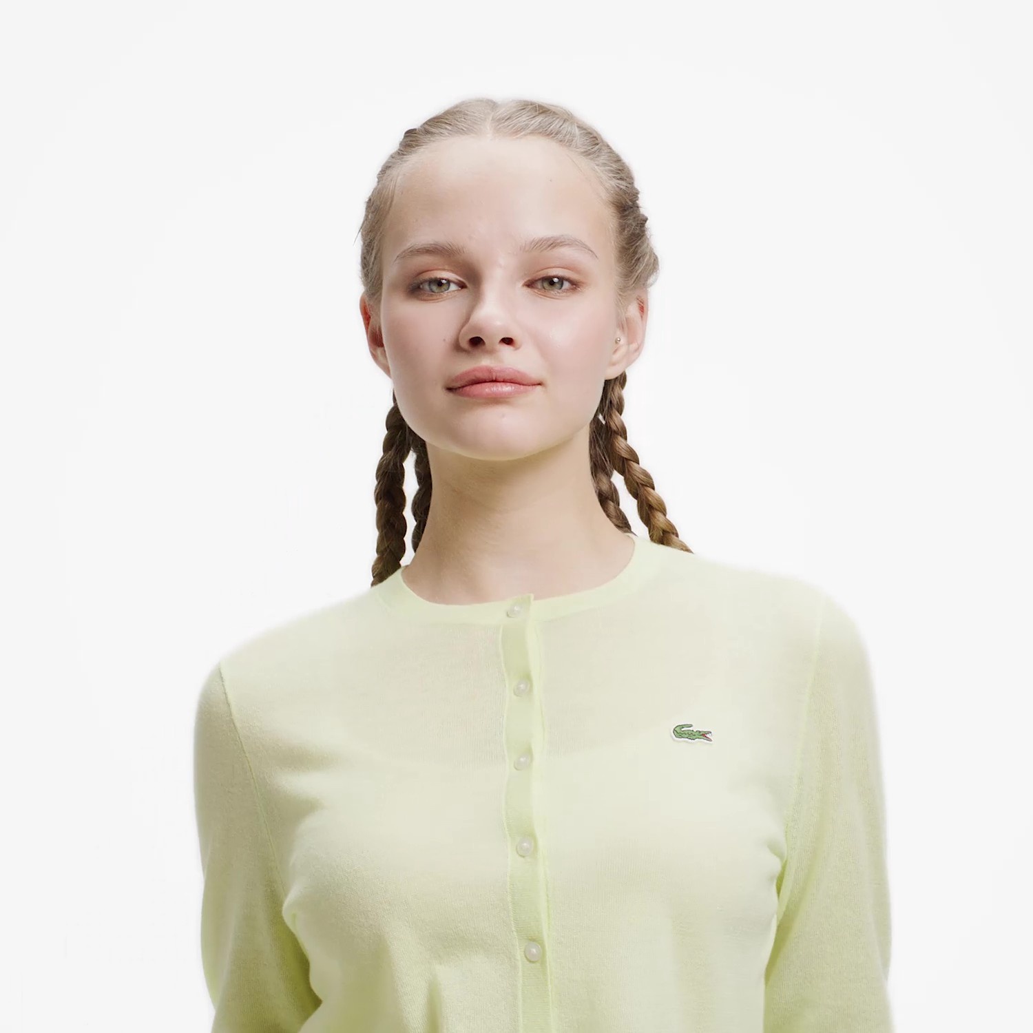 丸首ラメニットカーディガン