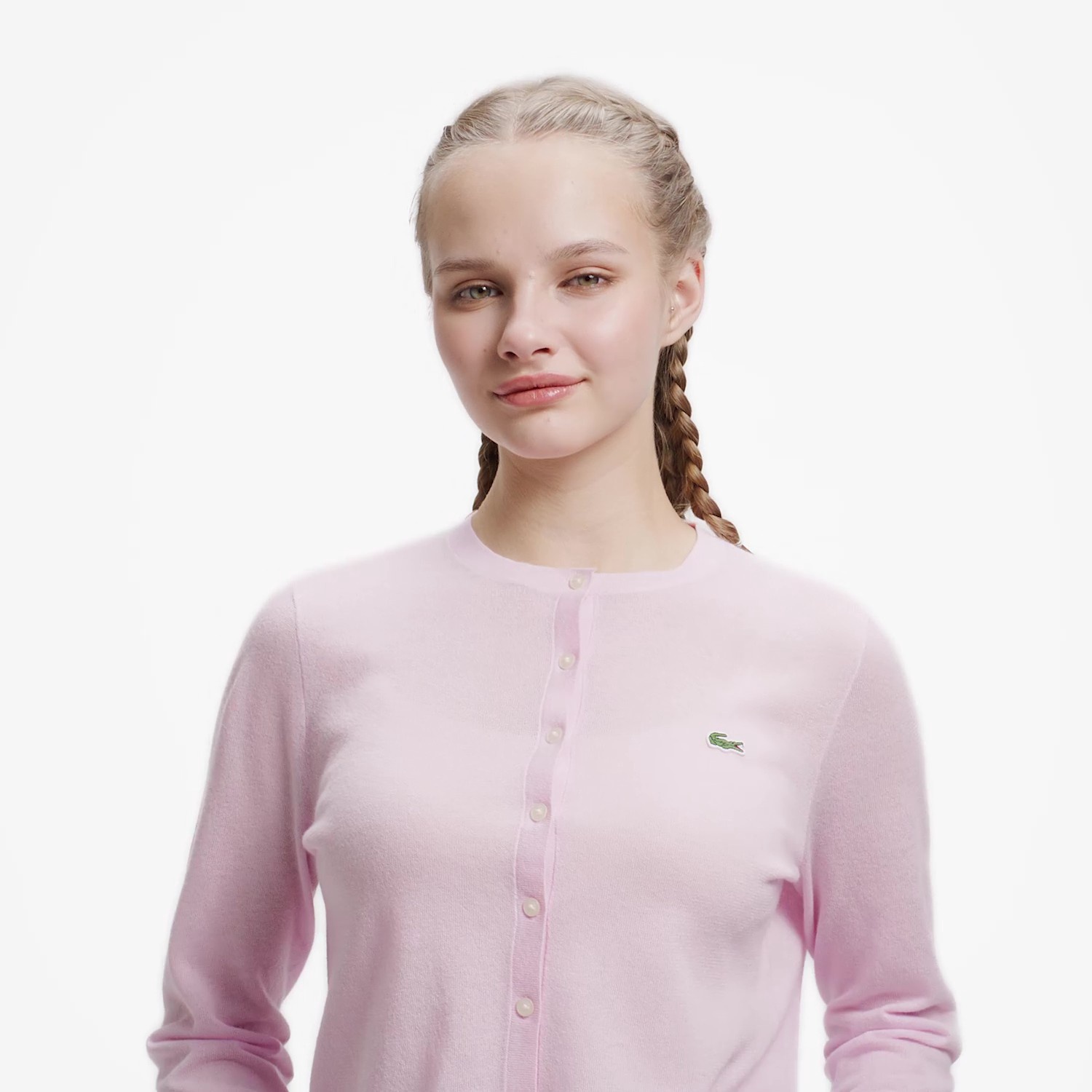 丸首ラメニットカーディガン