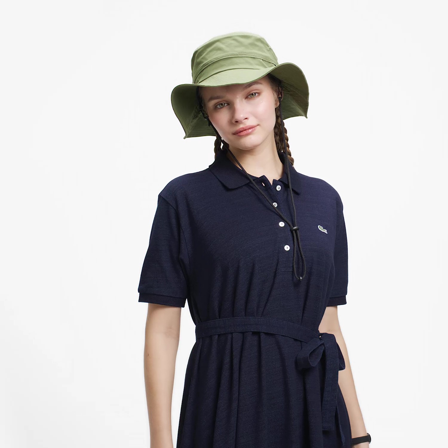 インディゴ鹿の子ポロドレス