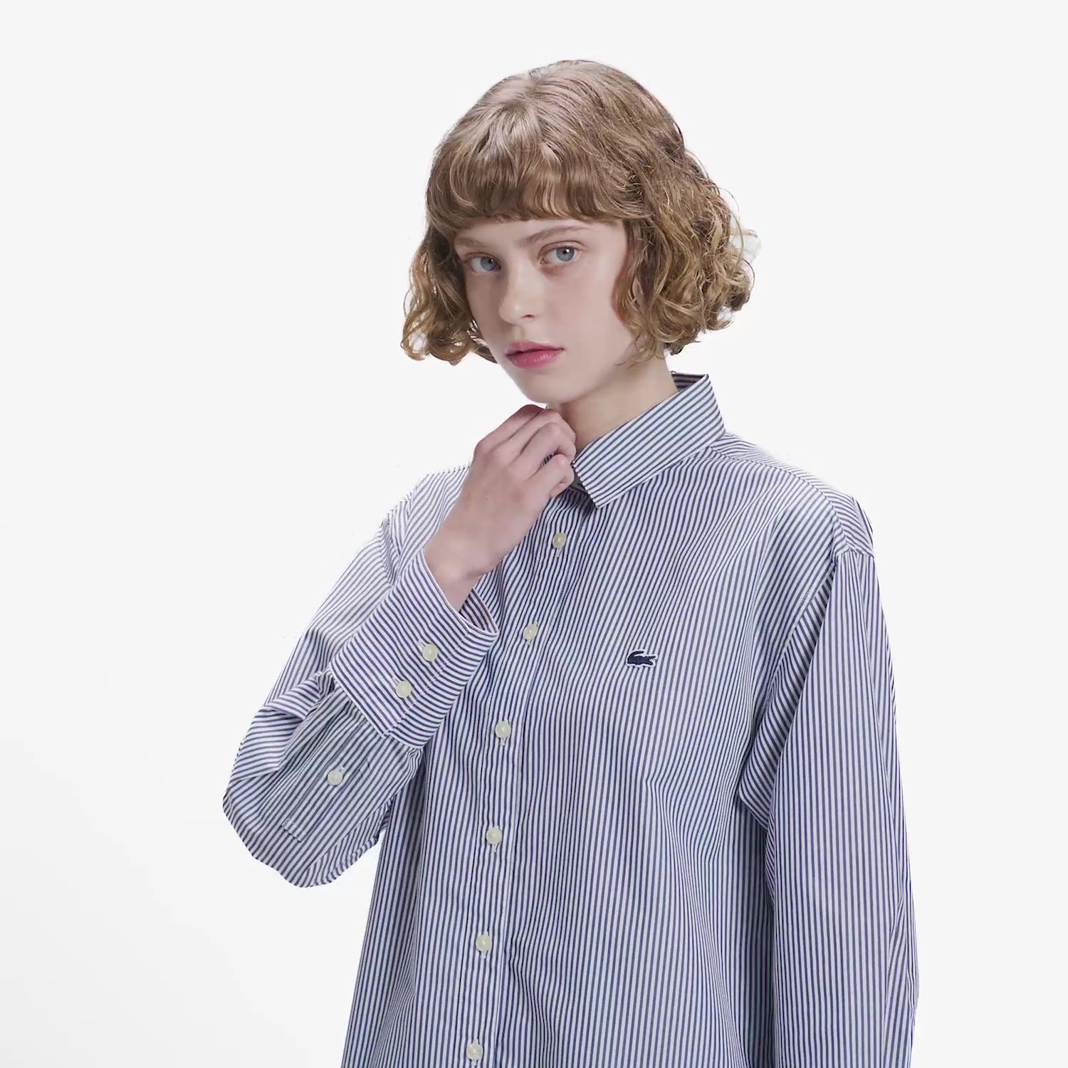ストライプロングシャツ