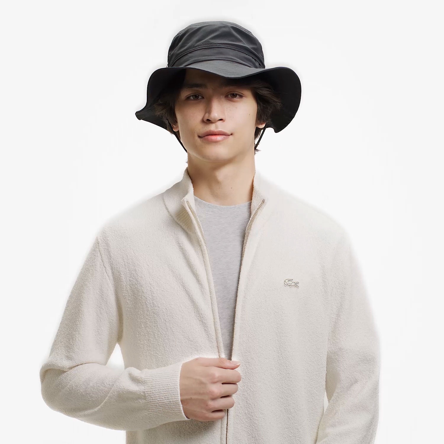 ブークレー スタンドジップニットカーディガン